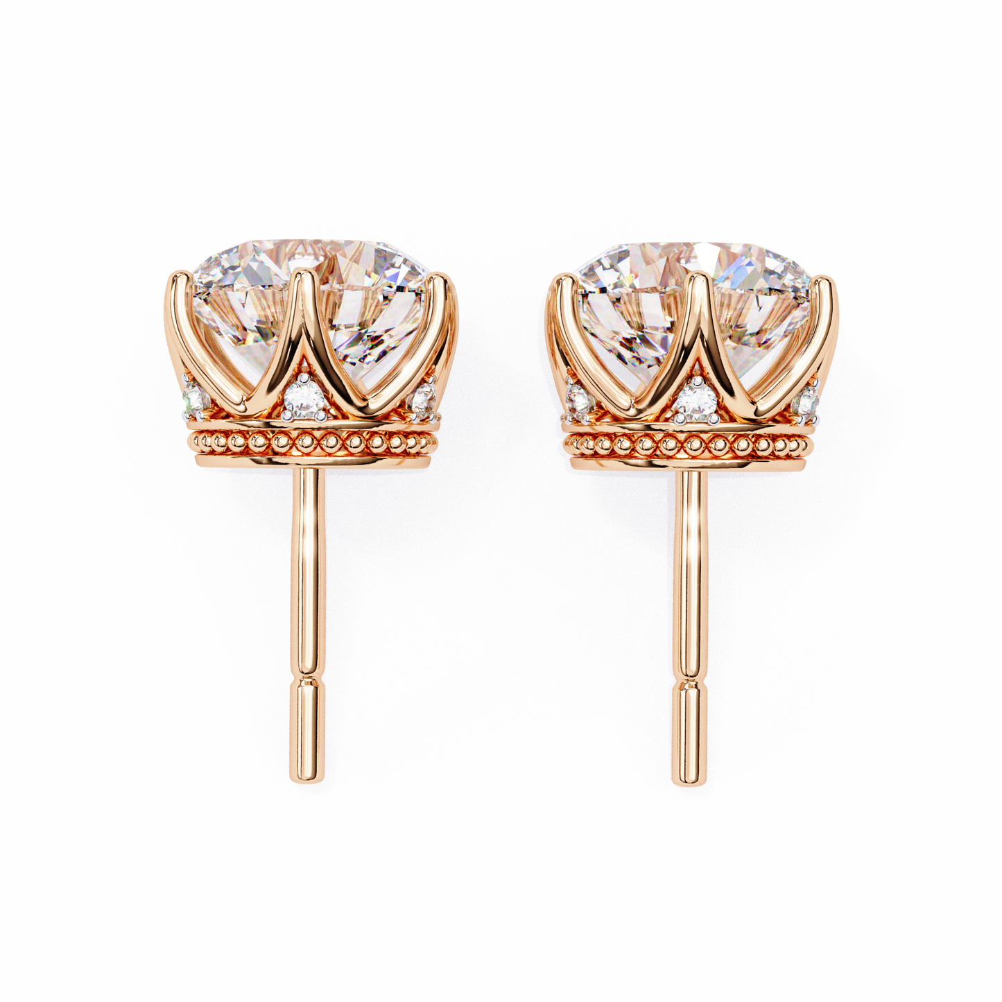 6 PRONG ROUND DIAMOND STUD EARRING