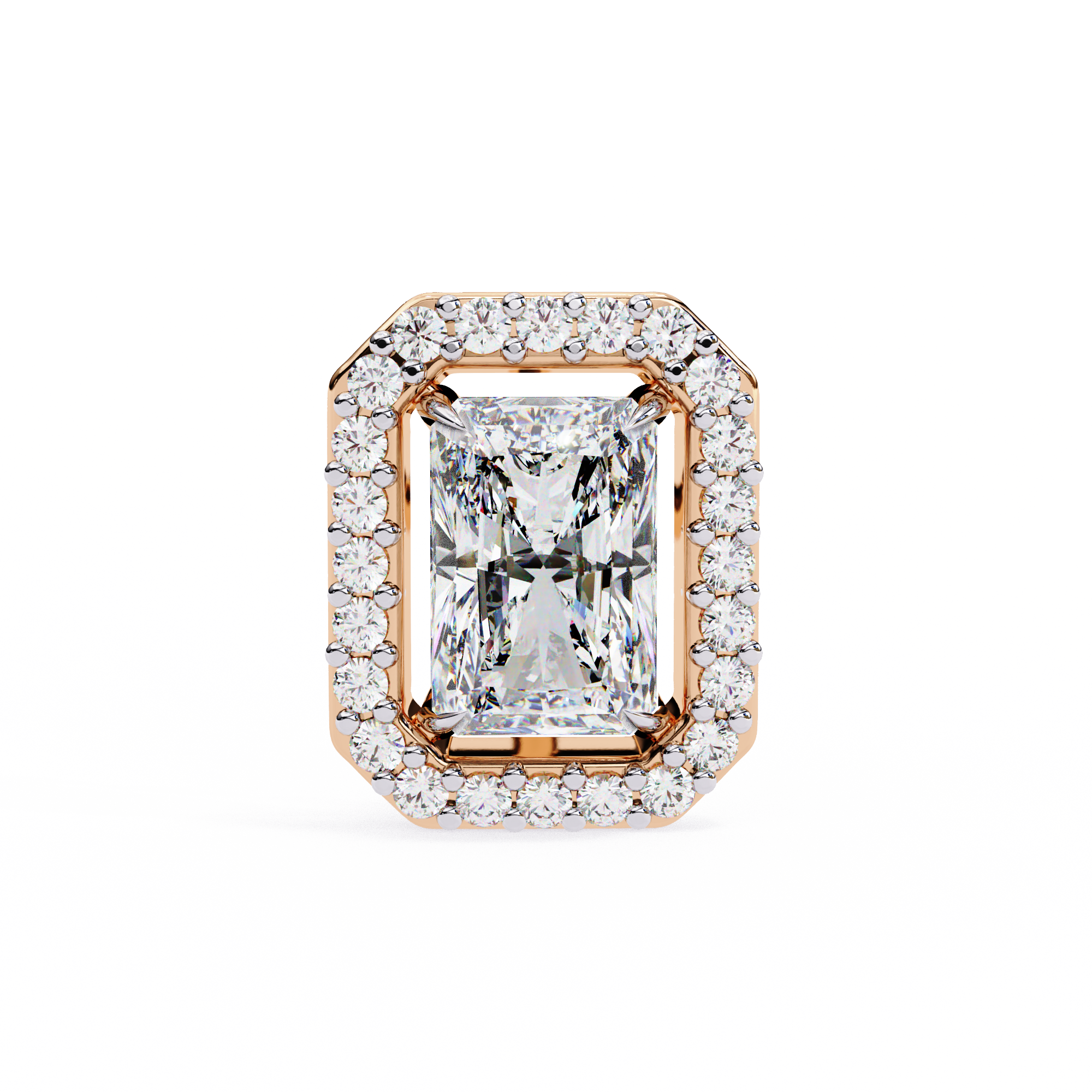 Lab Grown Diamond Earring Studs Radiant Stone
