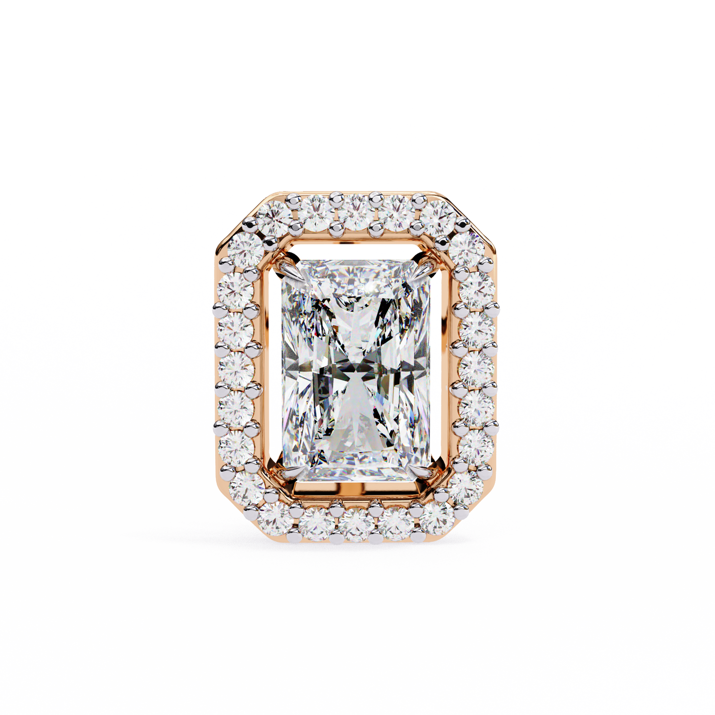Lab Grown Diamond Earring Studs Radiant Stone
