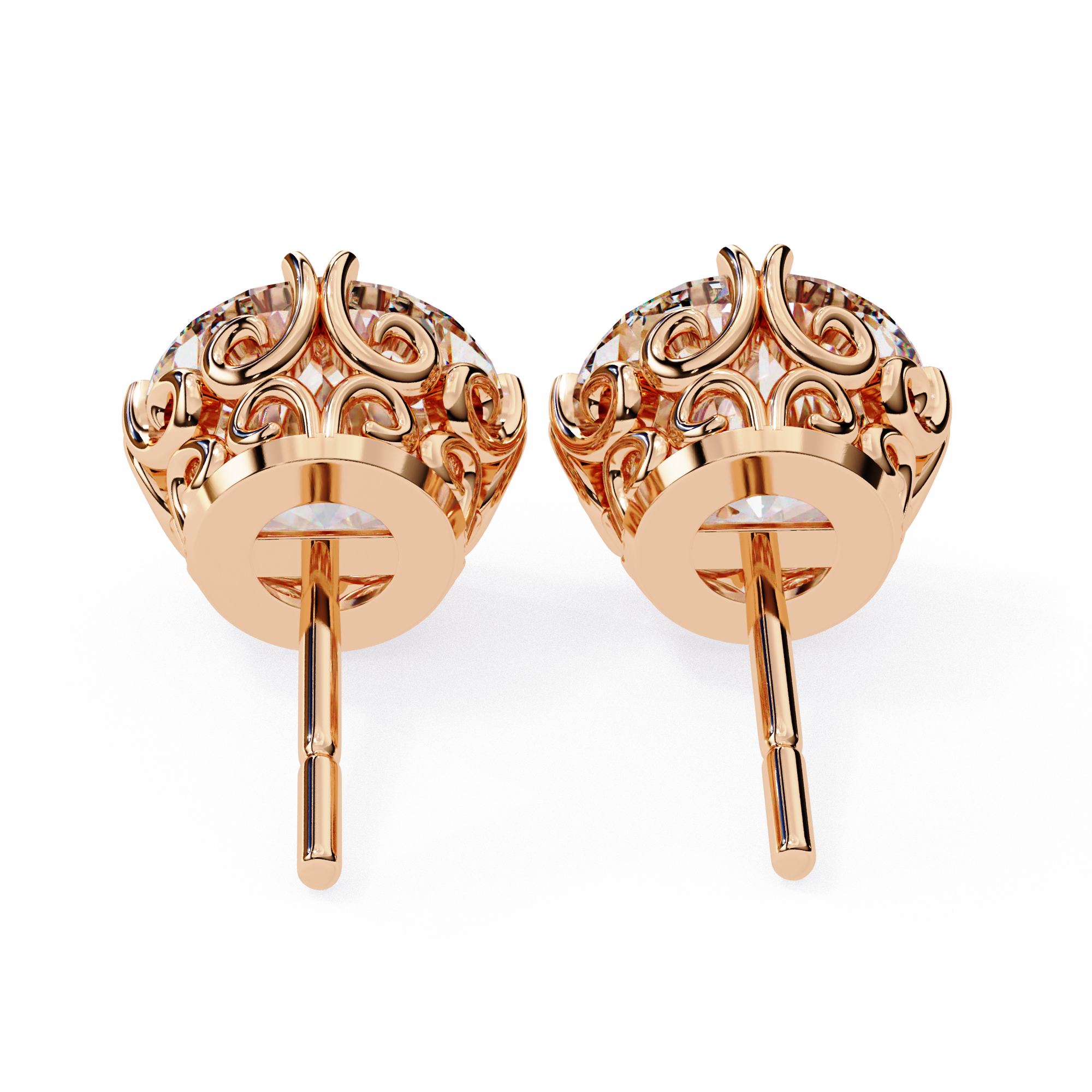 Round Diamond Earrings