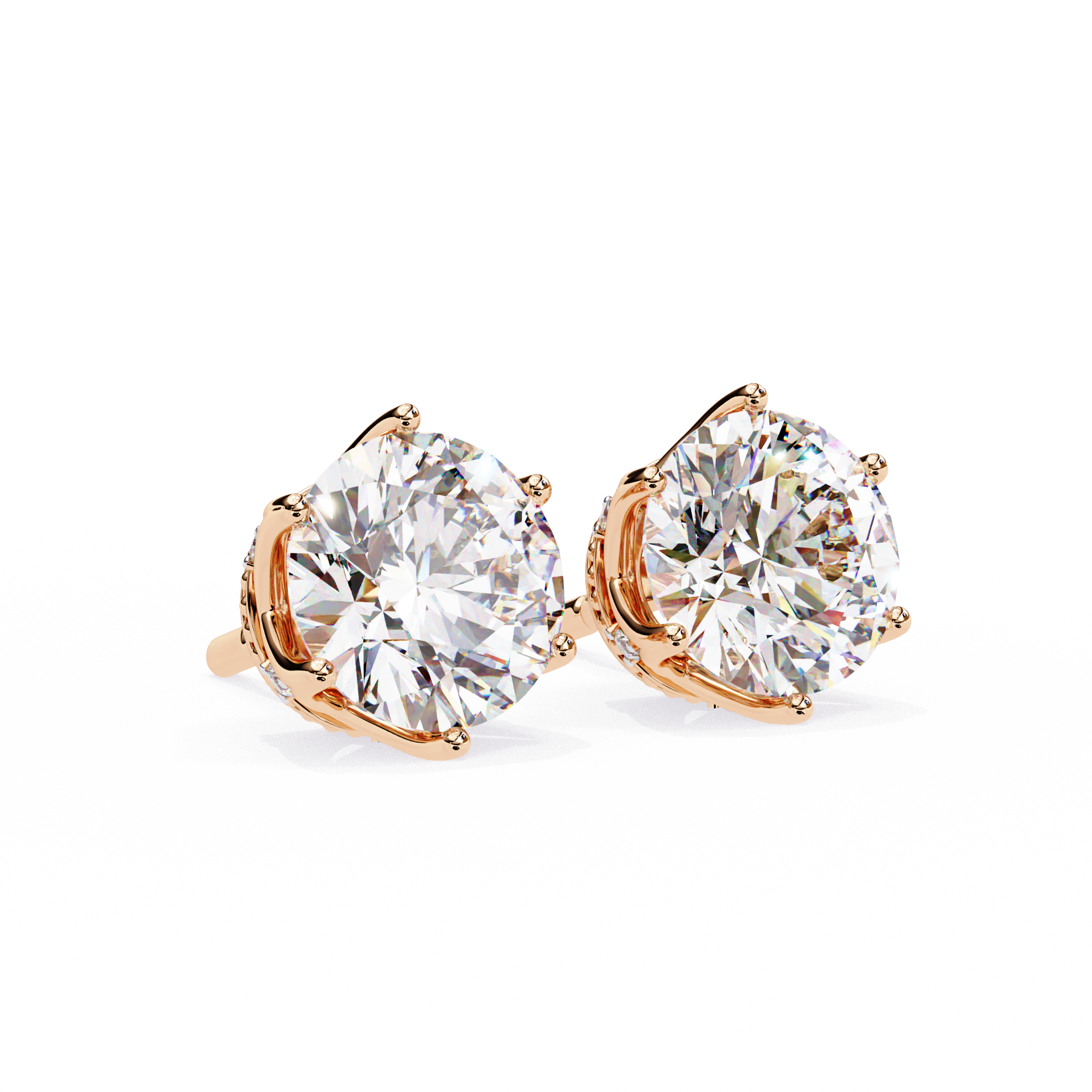 6 PRONG ROUND DIAMOND STUD EARRING