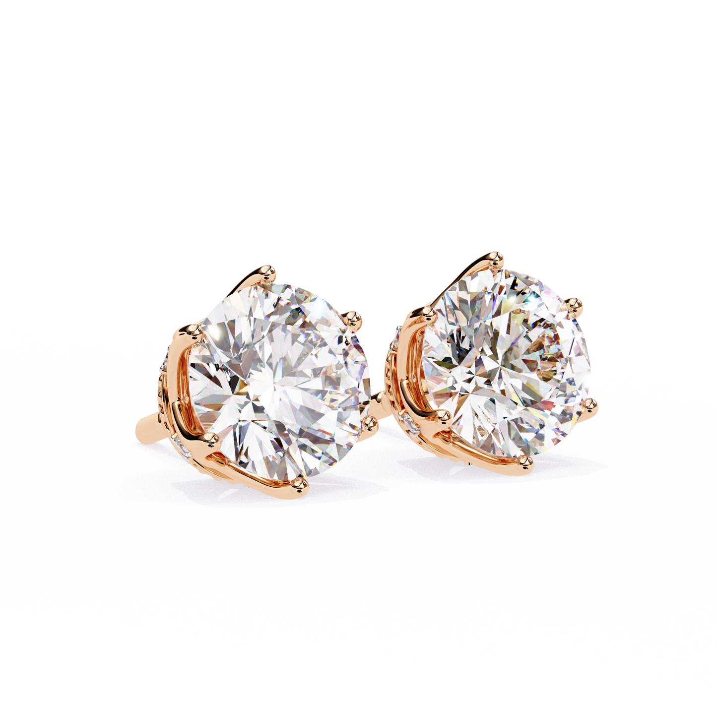 6 PRONG ROUND DIAMOND STUD EARRING