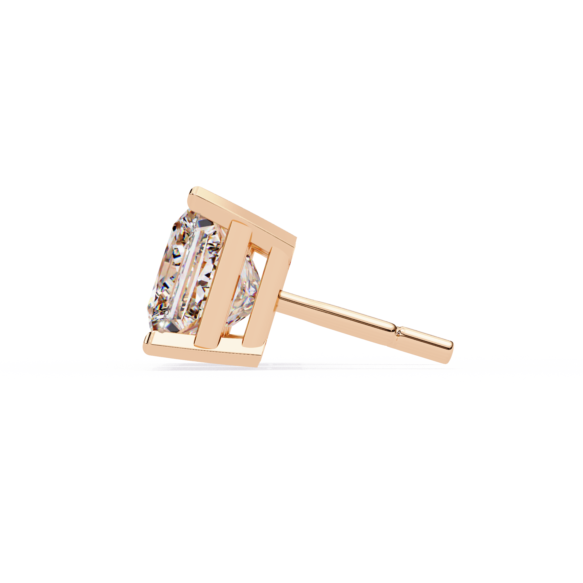 Princess Cut Lab Grown Diamond Stud Earrings