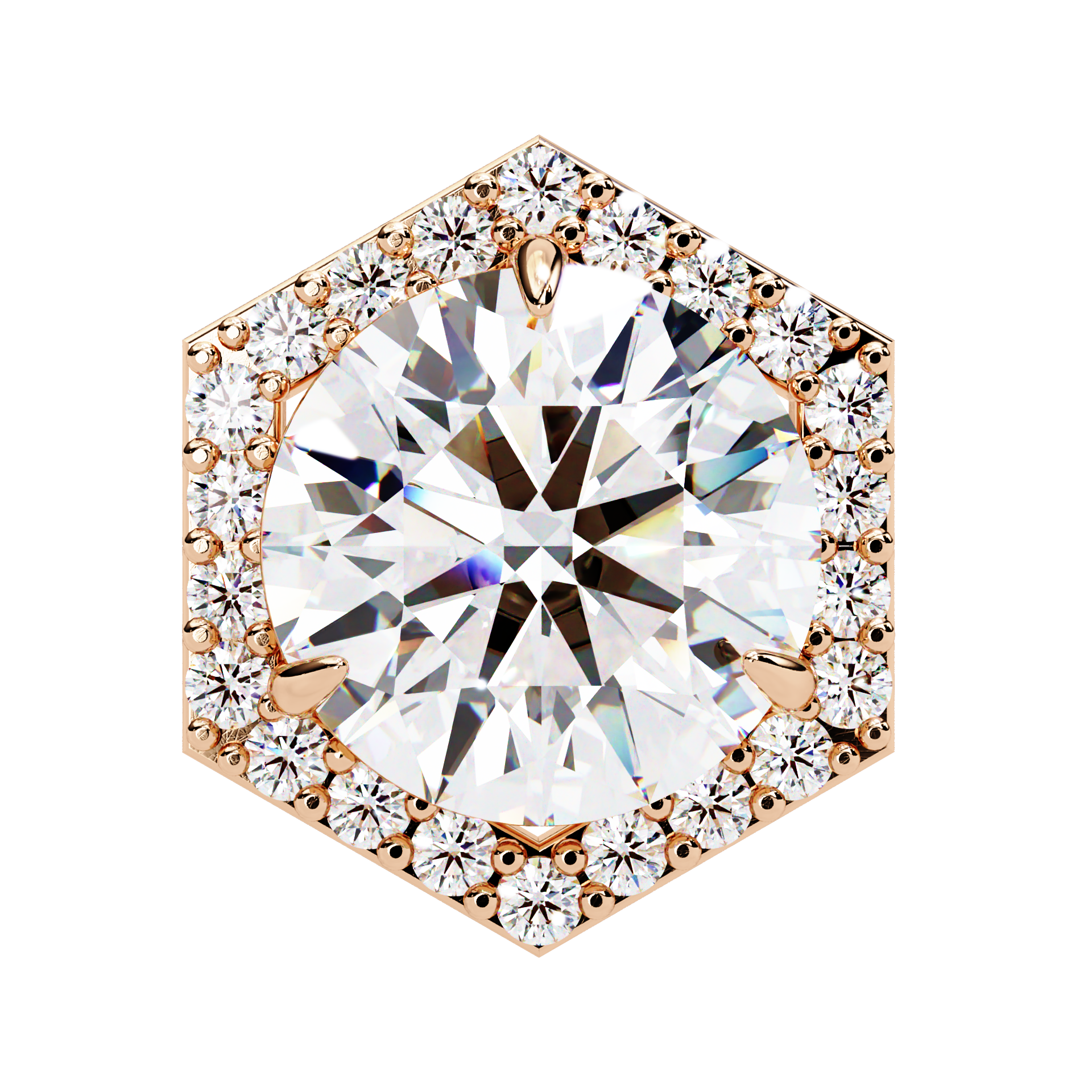 Hexa Glow Round Diamond Earrings