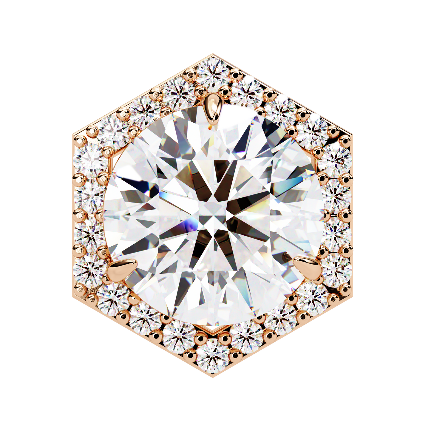 Hexa Glow Round Diamond Earrings