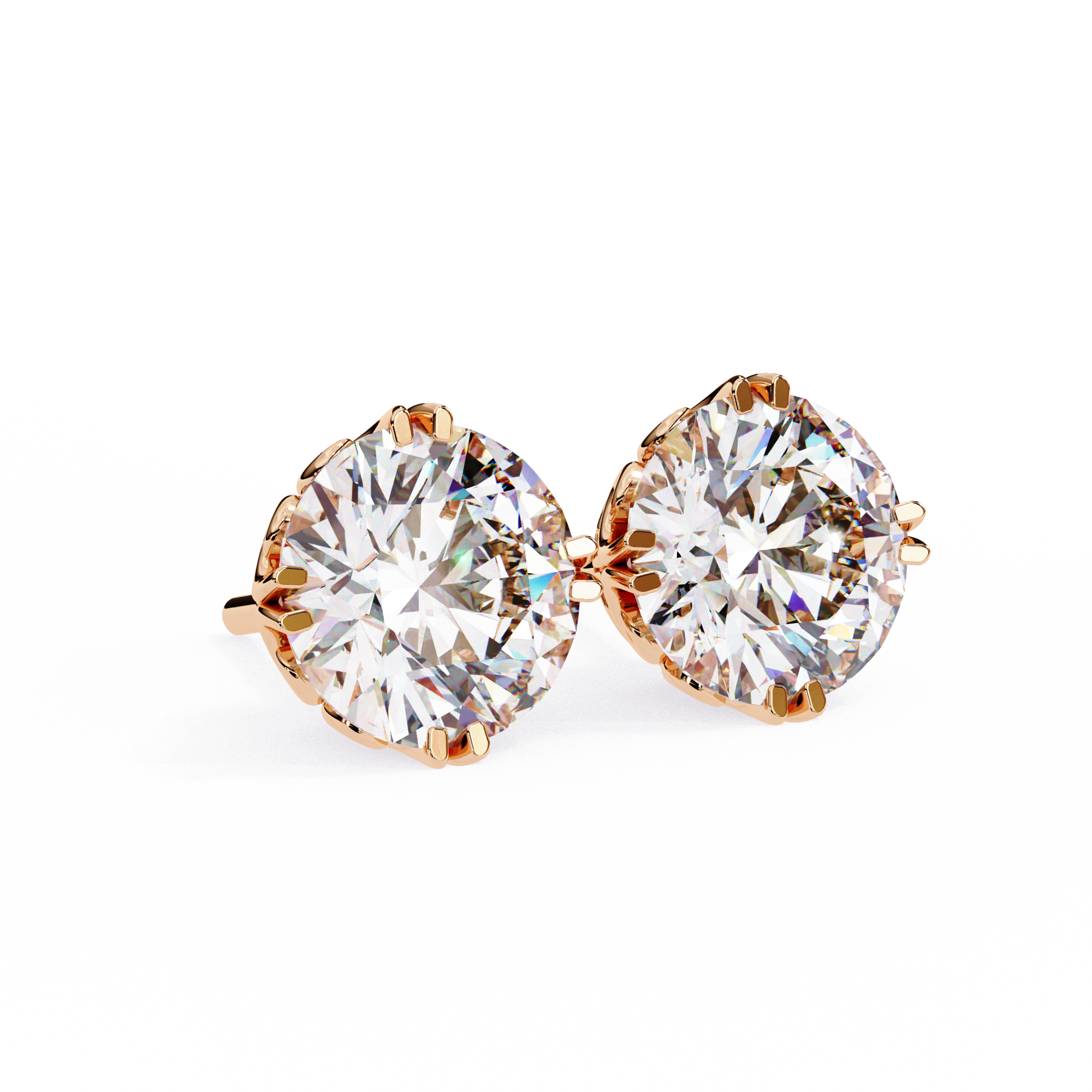 Round Diamond Earrings