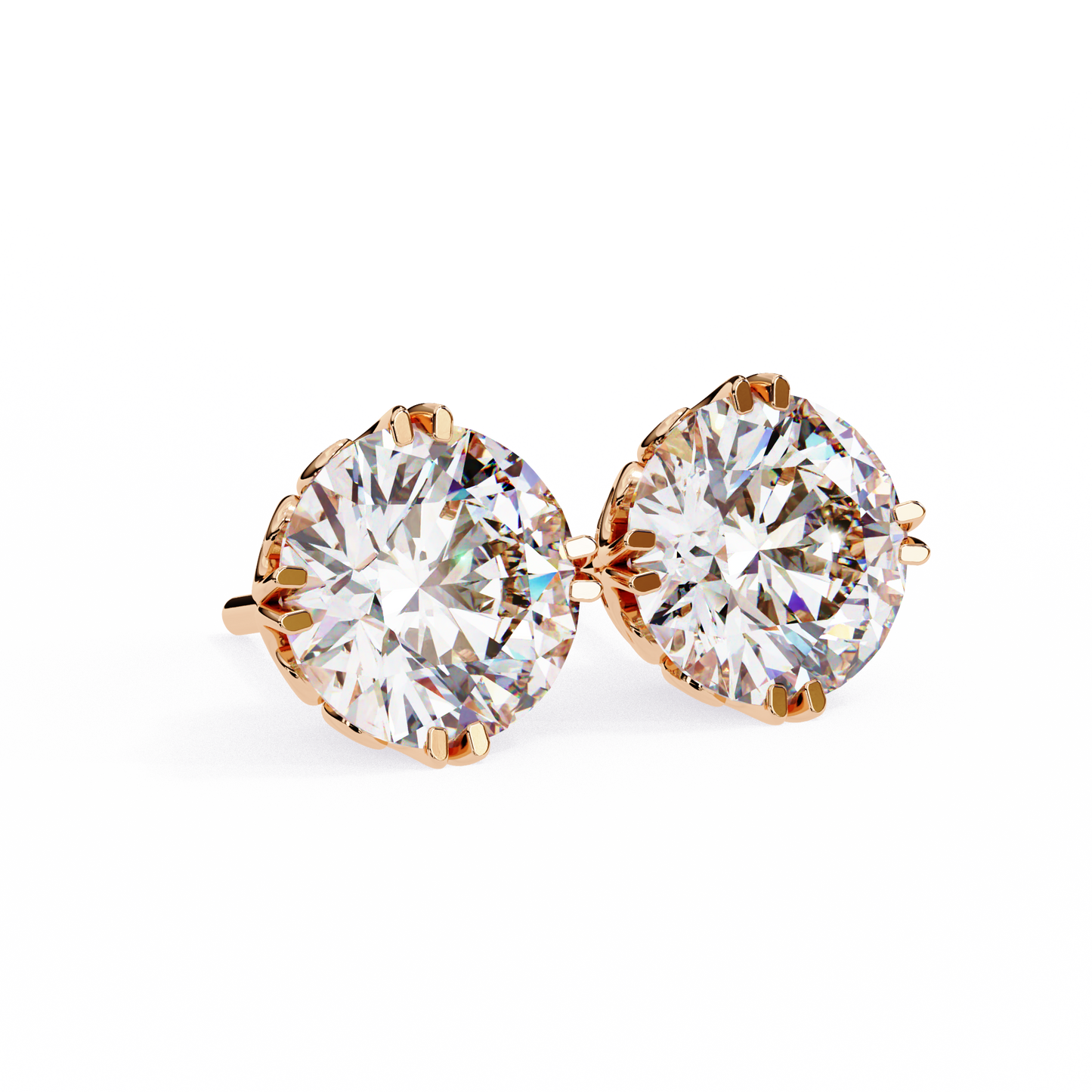 Round Diamond Earrings