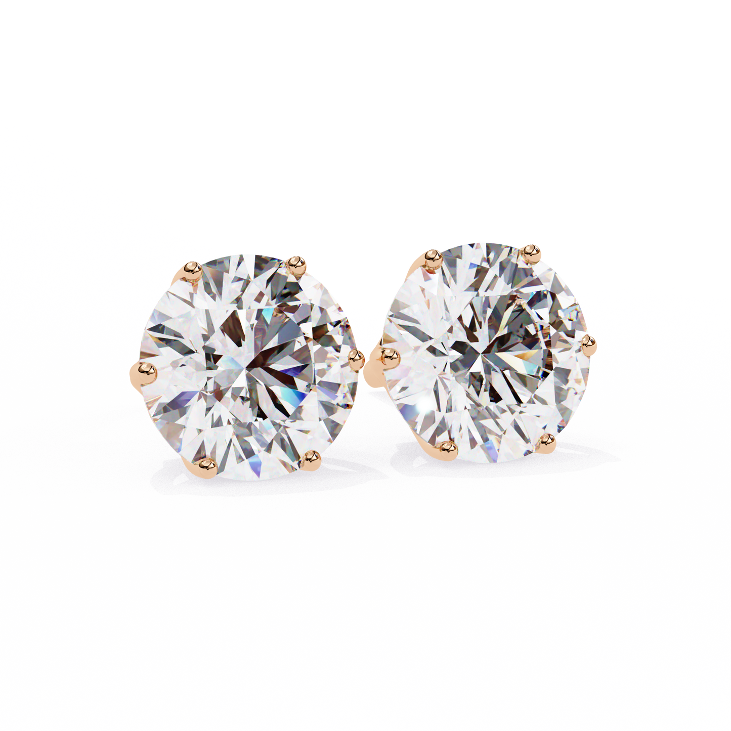 Classic Six Claw Diamond Stud Earrings