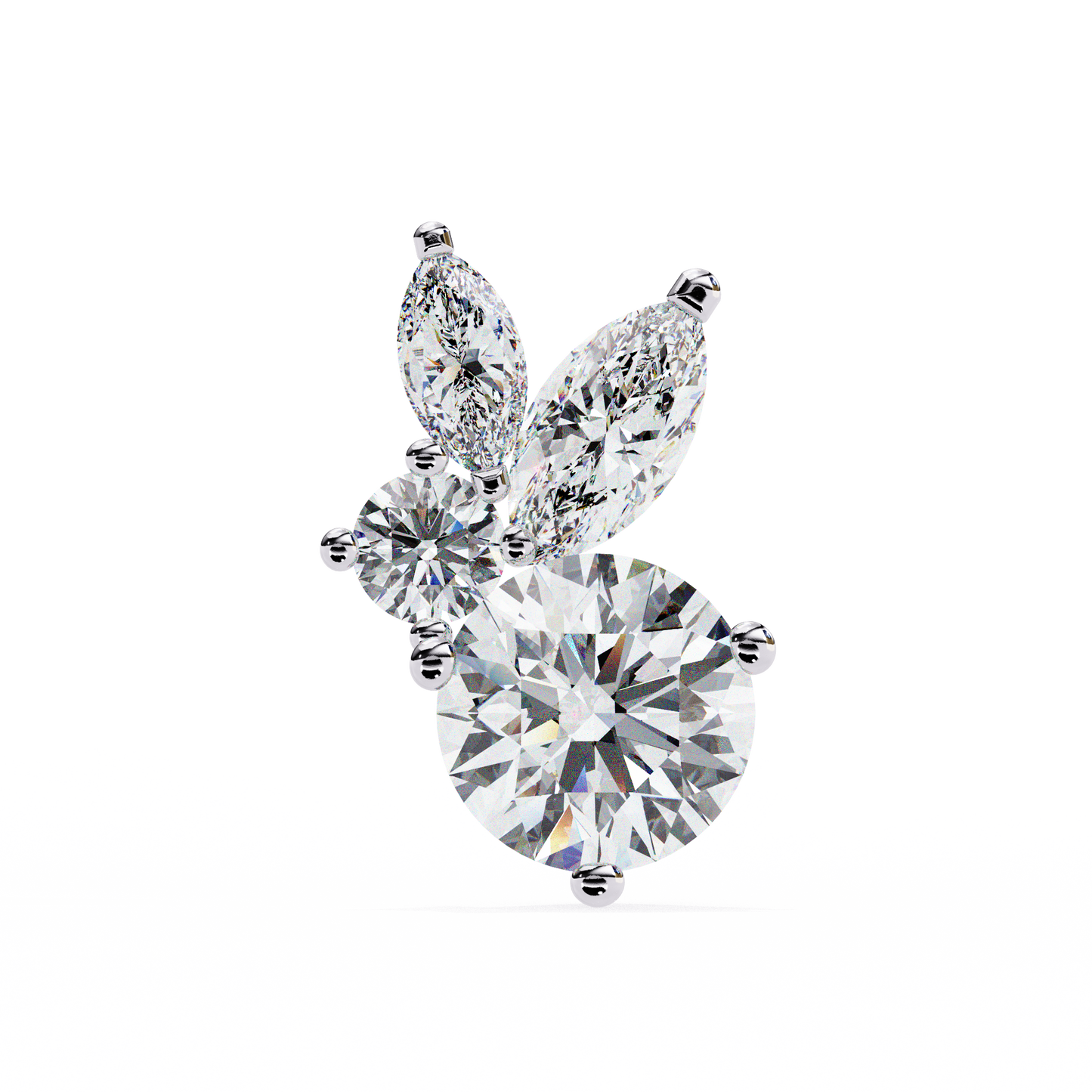 Round and Marquise Cluster Studs