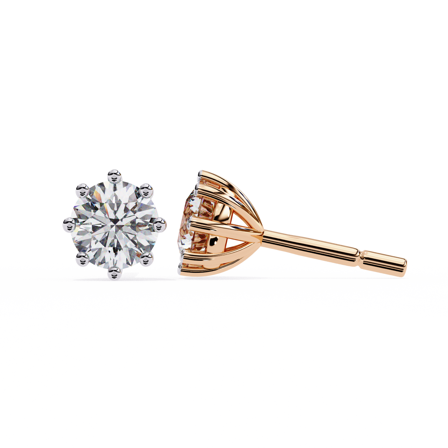 8 Prong Stud Earring