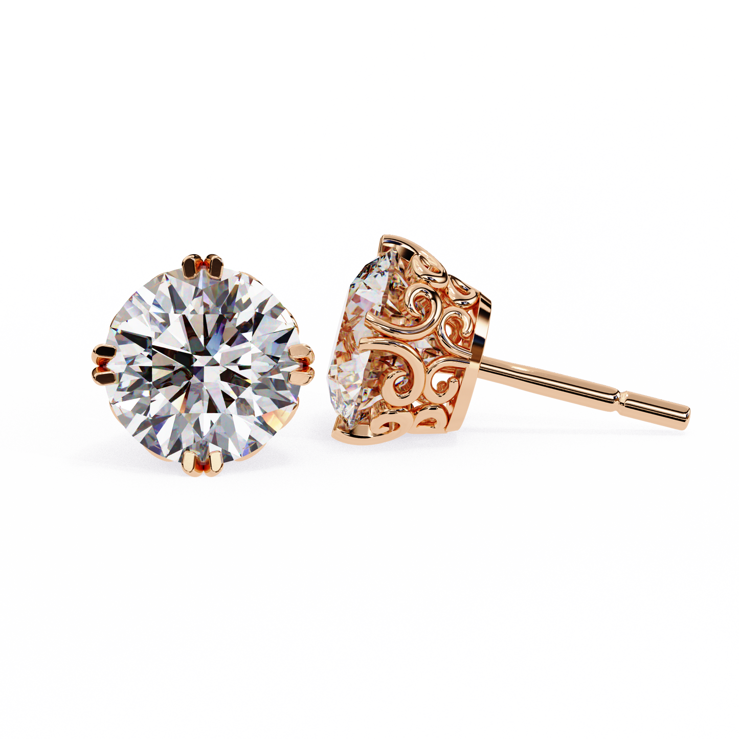 Round Diamond Earrings
