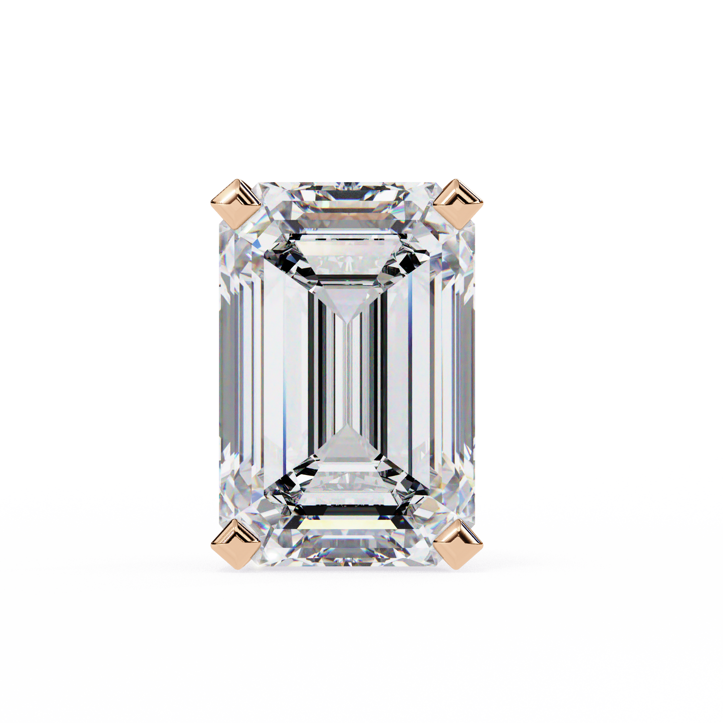 Emerald Cut Lab Diamond Solitaire Studs