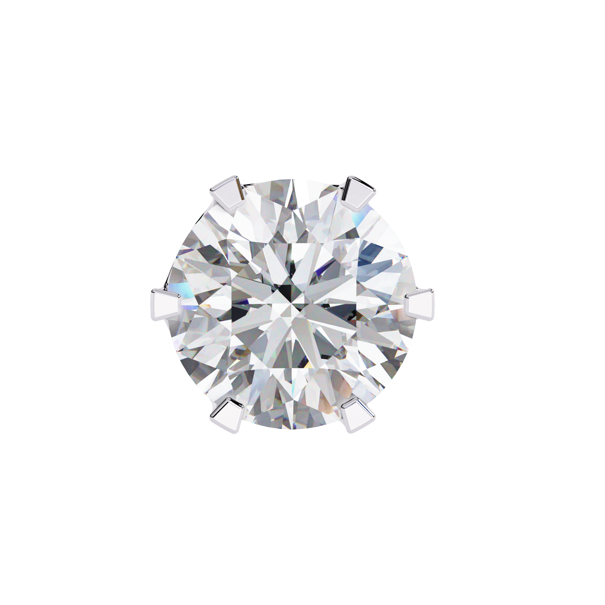 Solitaire Earring Studs Round Stone