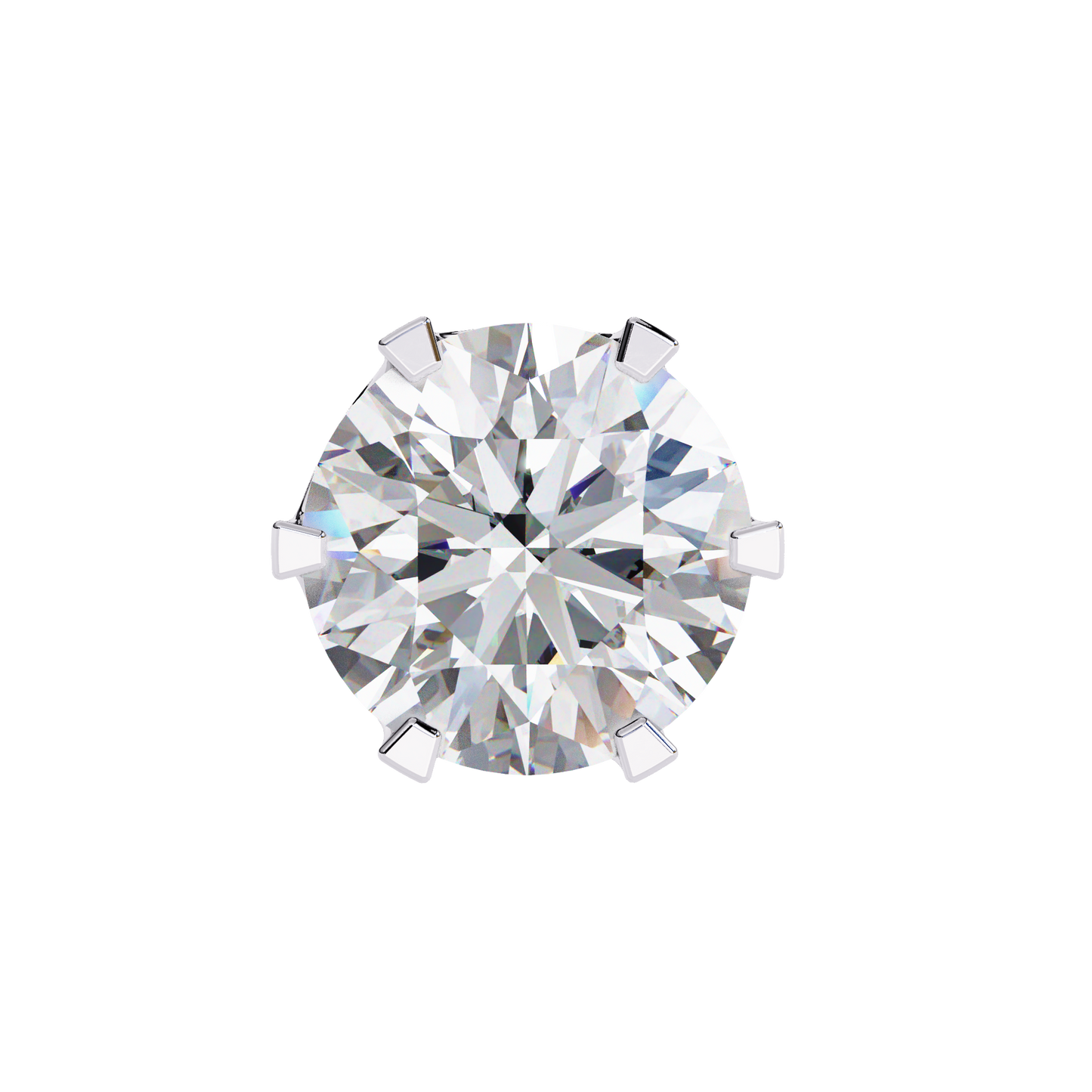 Solitaire Earring Studs Round Stone