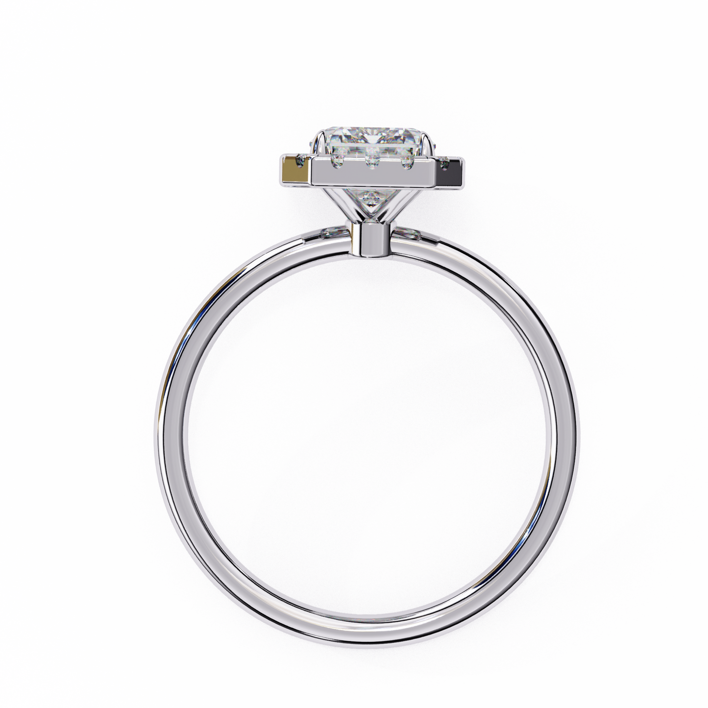 Lab Grown Radiant Diamond Halo Engagement Rings