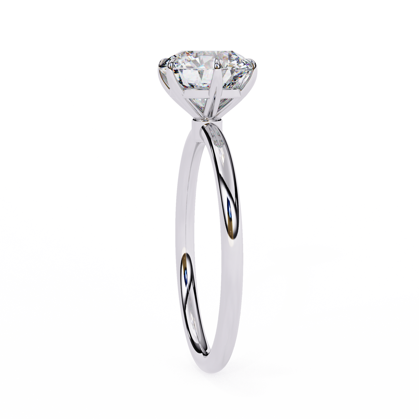 Gold Round Brilliant Diamond Solitaire Ring, Classic Elegance