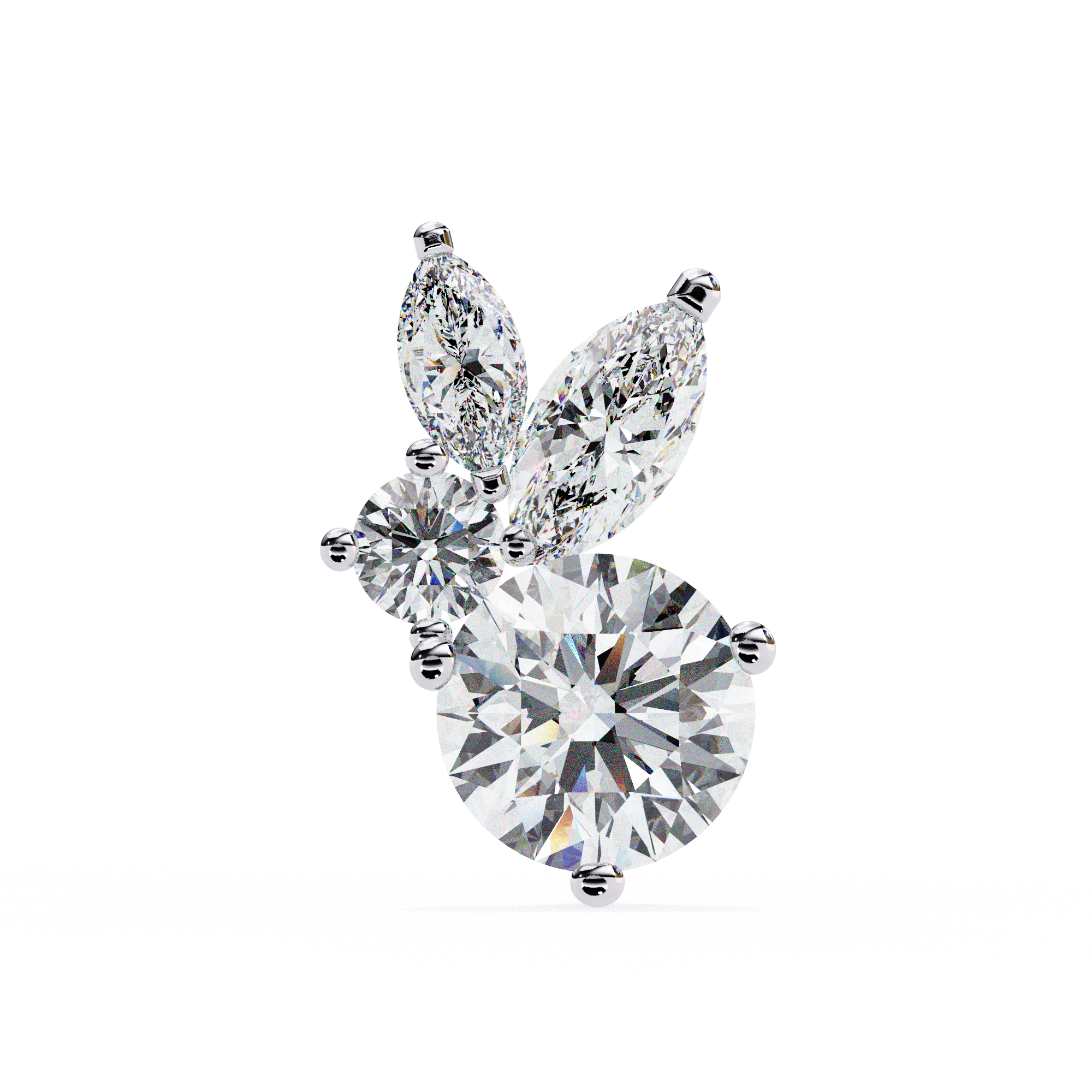 Round and Marquise Cluster Studs