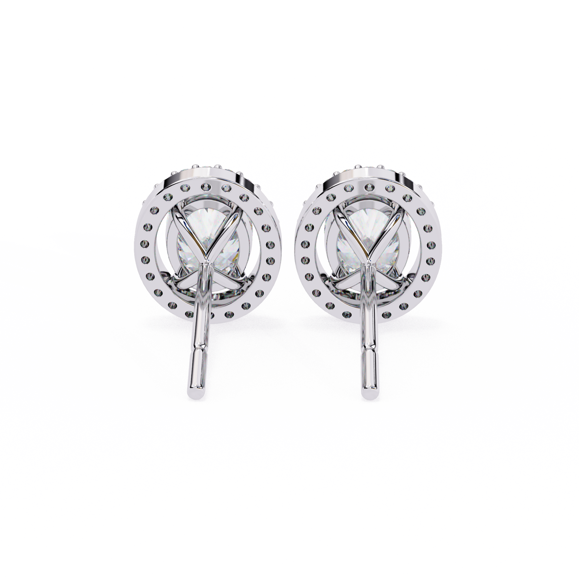 Lab Grown Diamond Solitaire Earring Oval Shape Stud