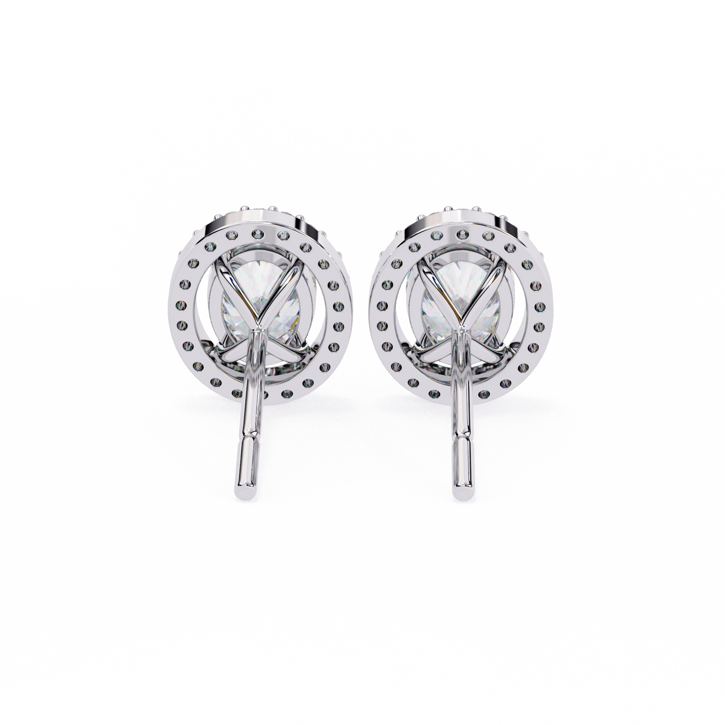 Lab Grown Diamond Solitaire Earring Oval Shape Stud