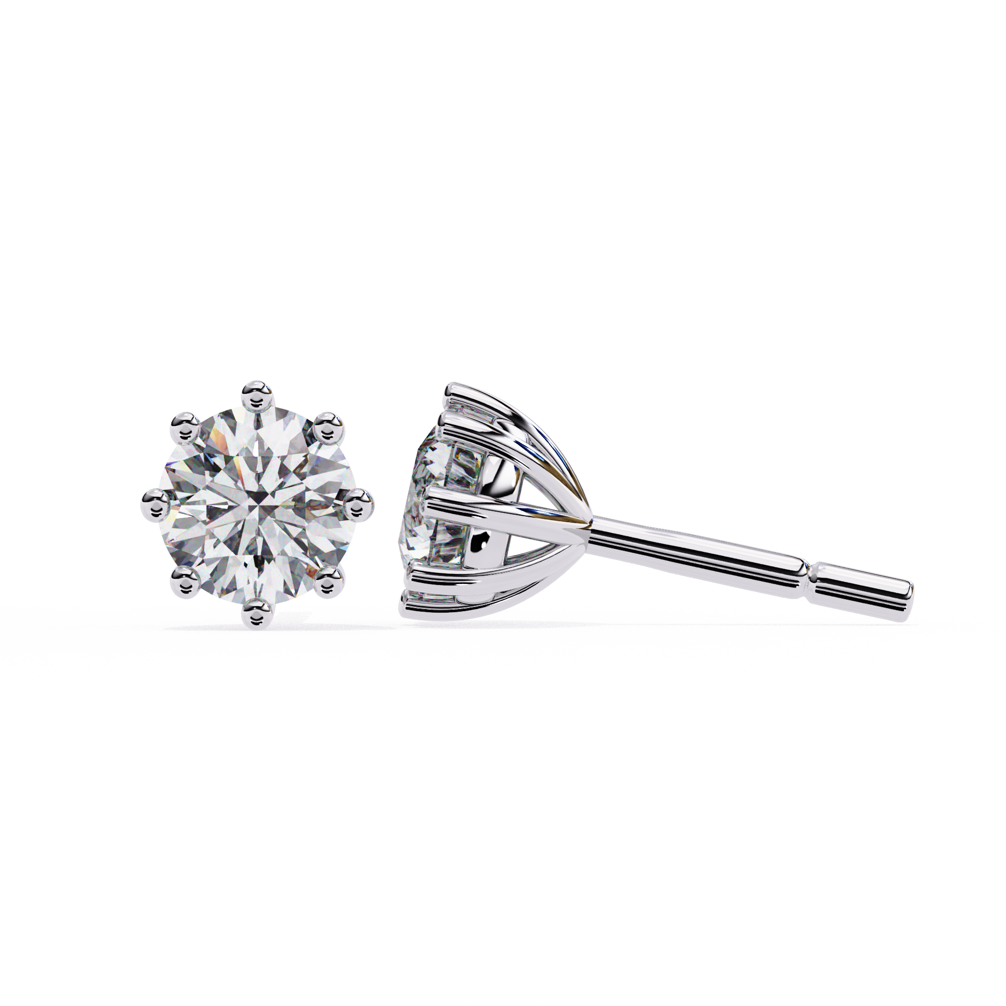 8 Prong Stud Earring