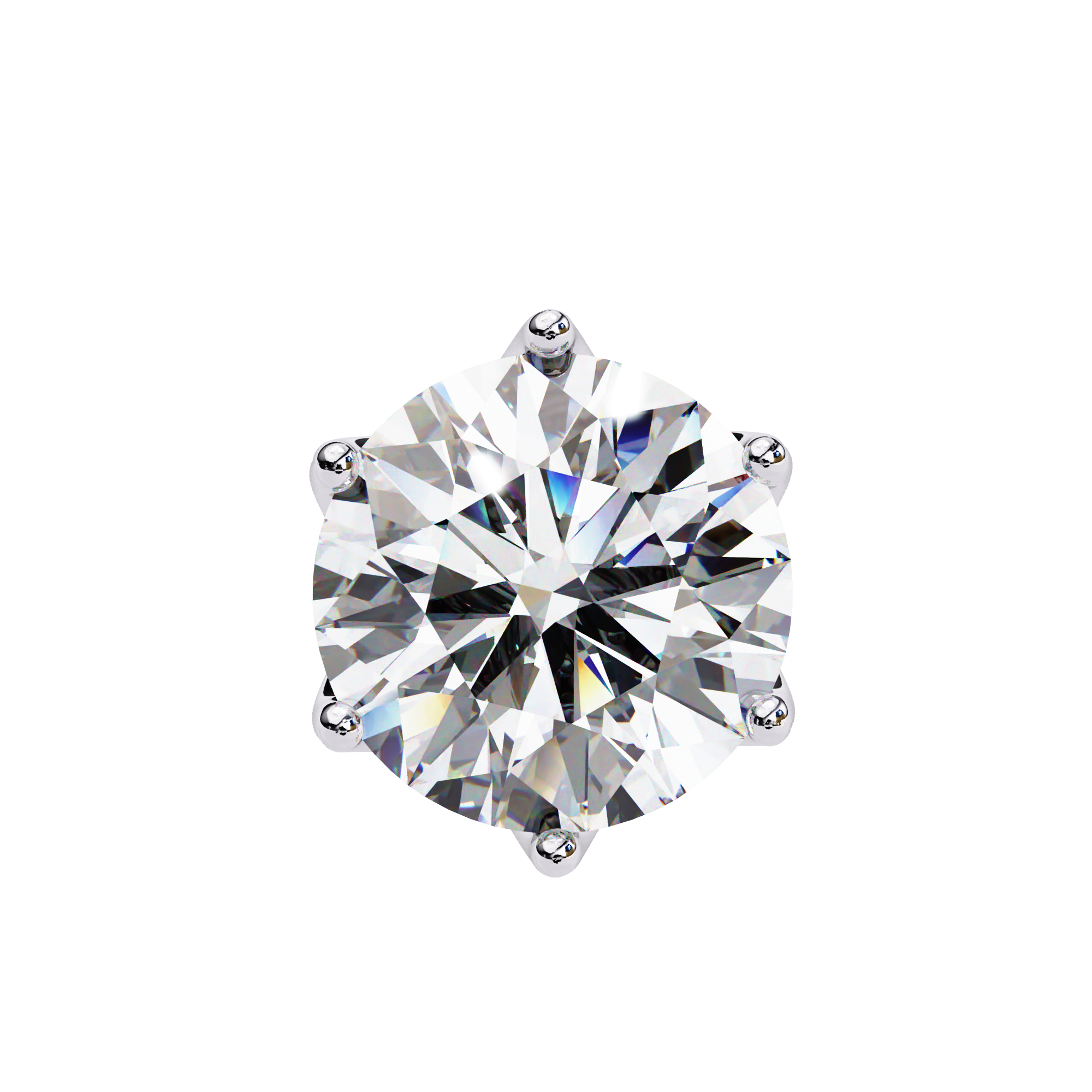 6 PRONG ROUND DIAMOND STUD EARRING