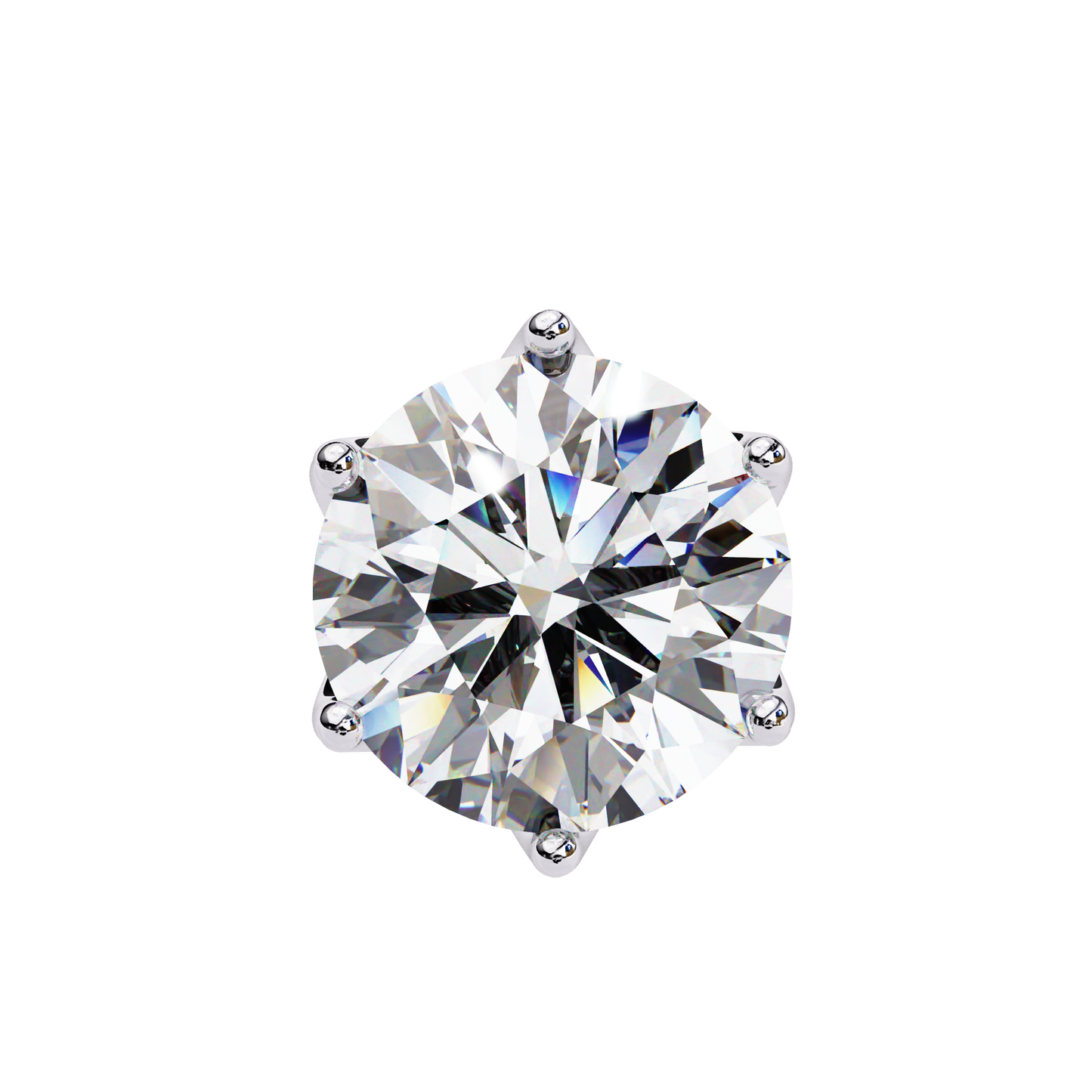 6 PRONG ROUND DIAMOND STUD EARRING