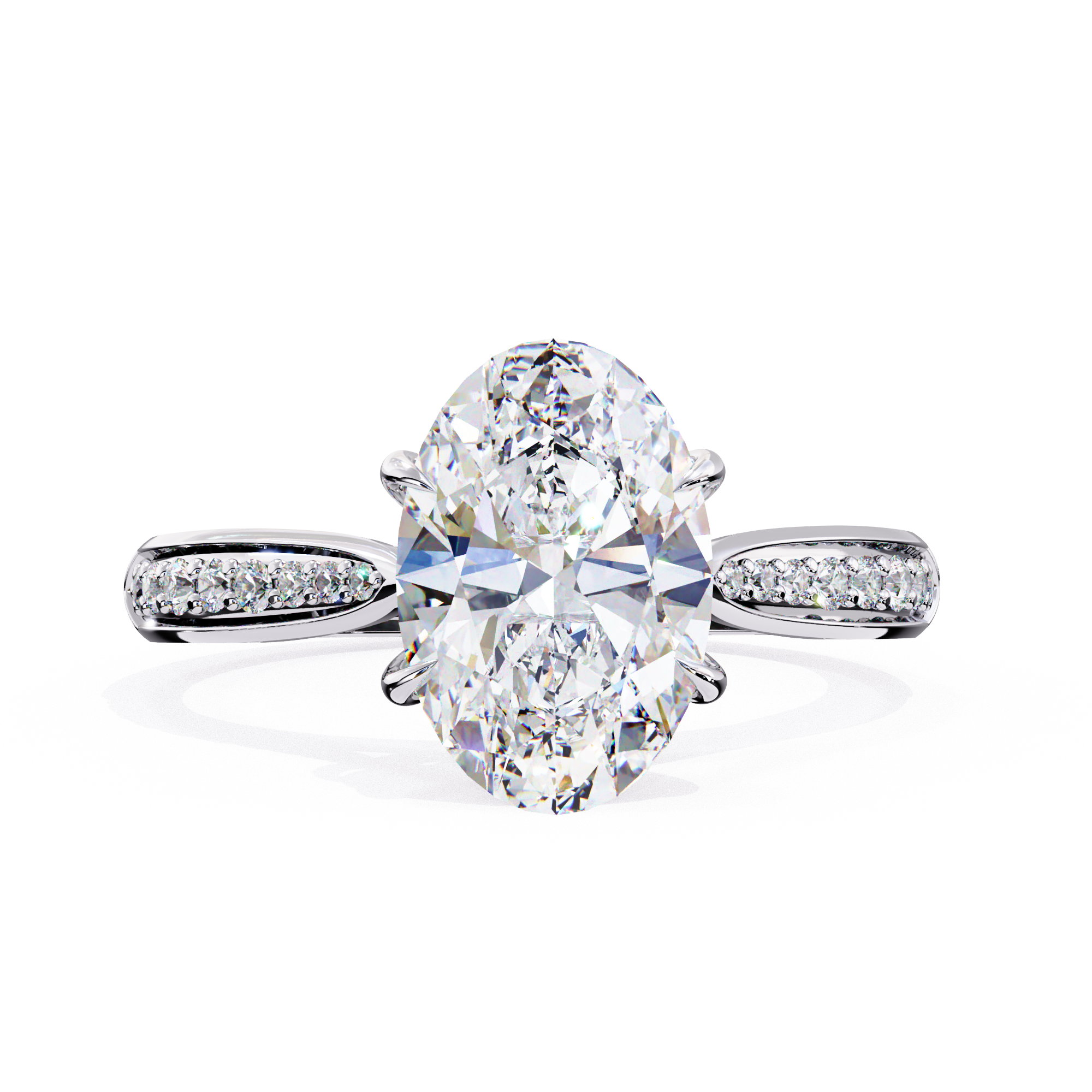 Sleek Side Stone Engagement Ring