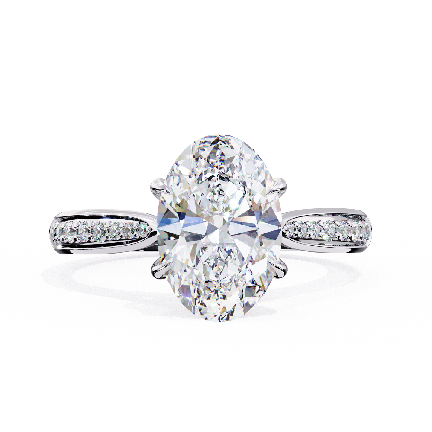 Sleek Side Stone Engagement Ring