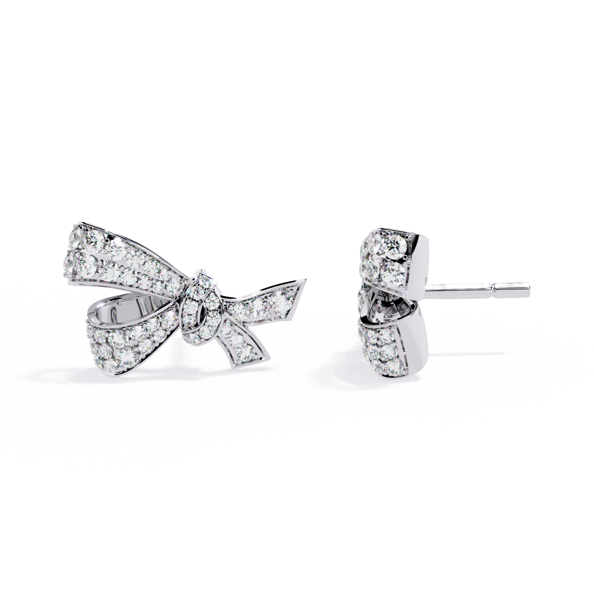 Diamond Bow Knot Stud Earrings