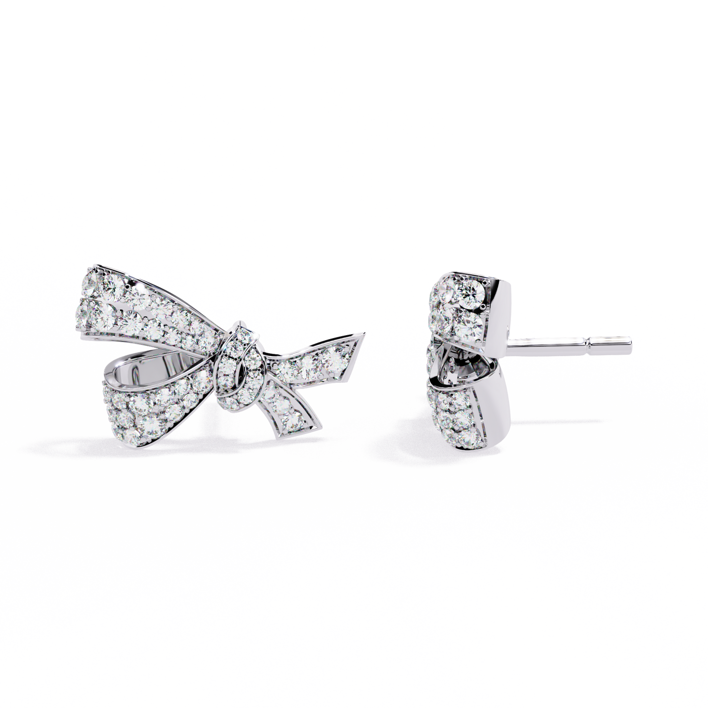 Diamond Bow Knot Stud Earrings