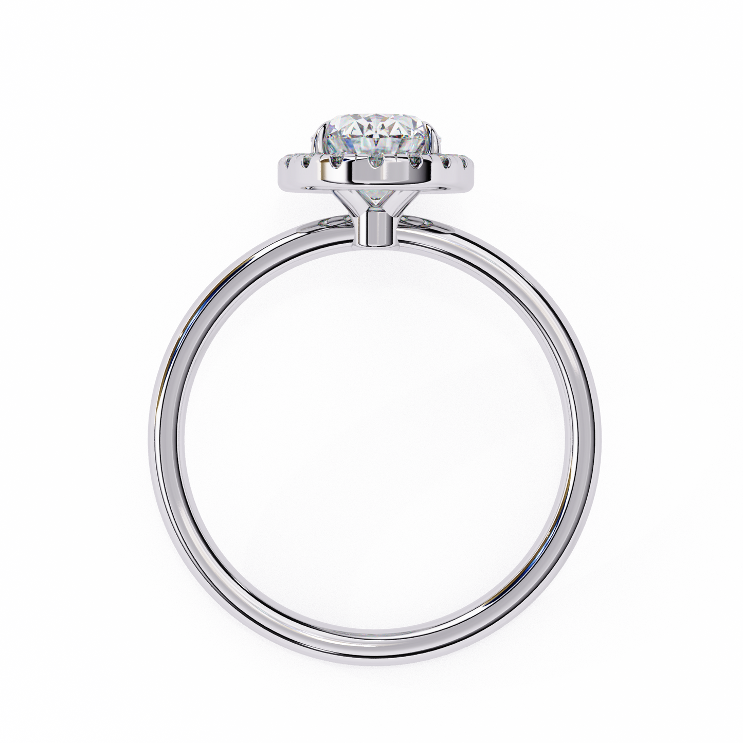 Lab Grown Oval Diamond Halo Engagement Rings