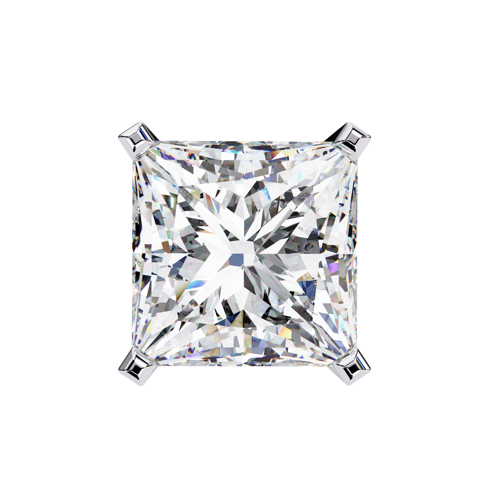 Princess Cut Lab Grown Diamond Stud Earrings