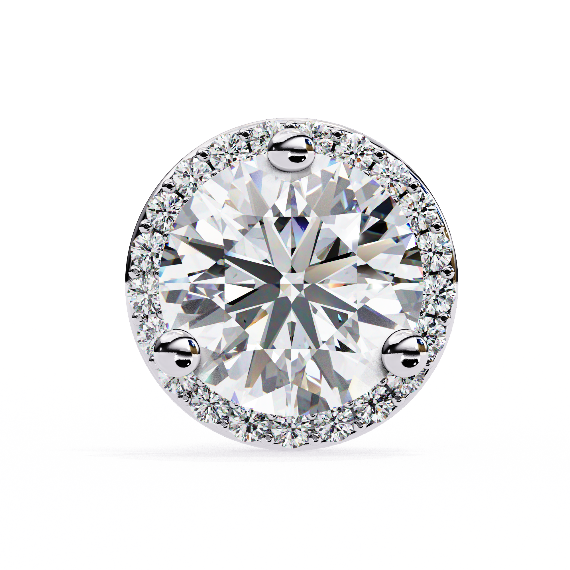 Lab Grown Diamond Round Halo Studs Earrings