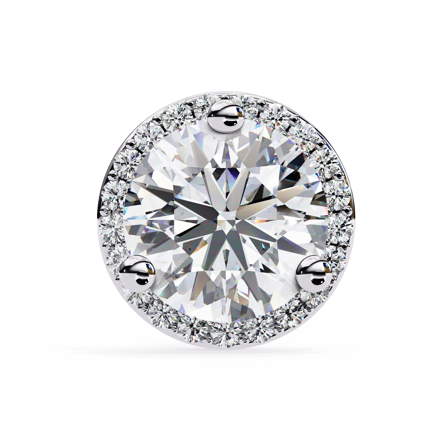 Lab Grown Diamond Round Halo Studs Earrings