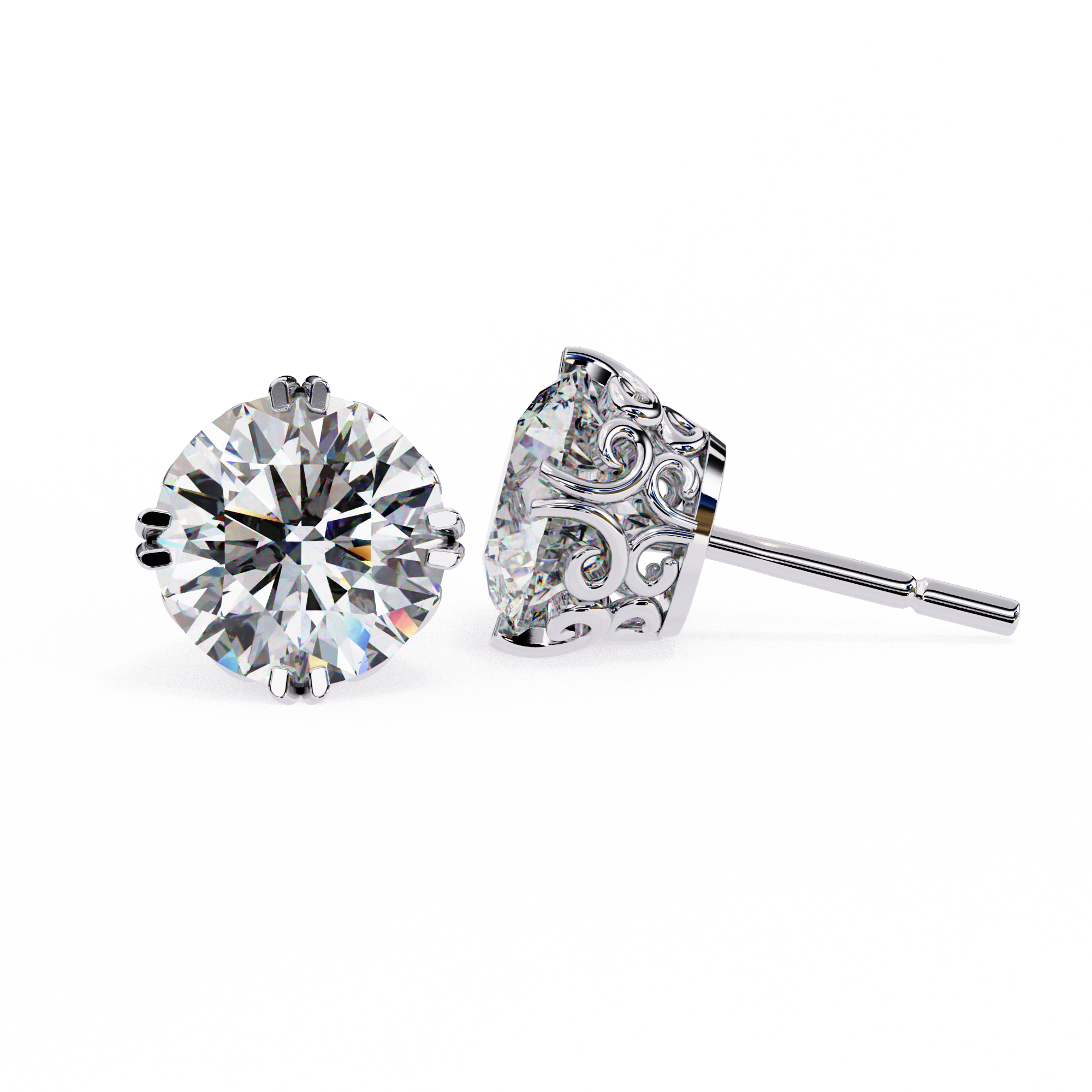 Round Diamond Earrings