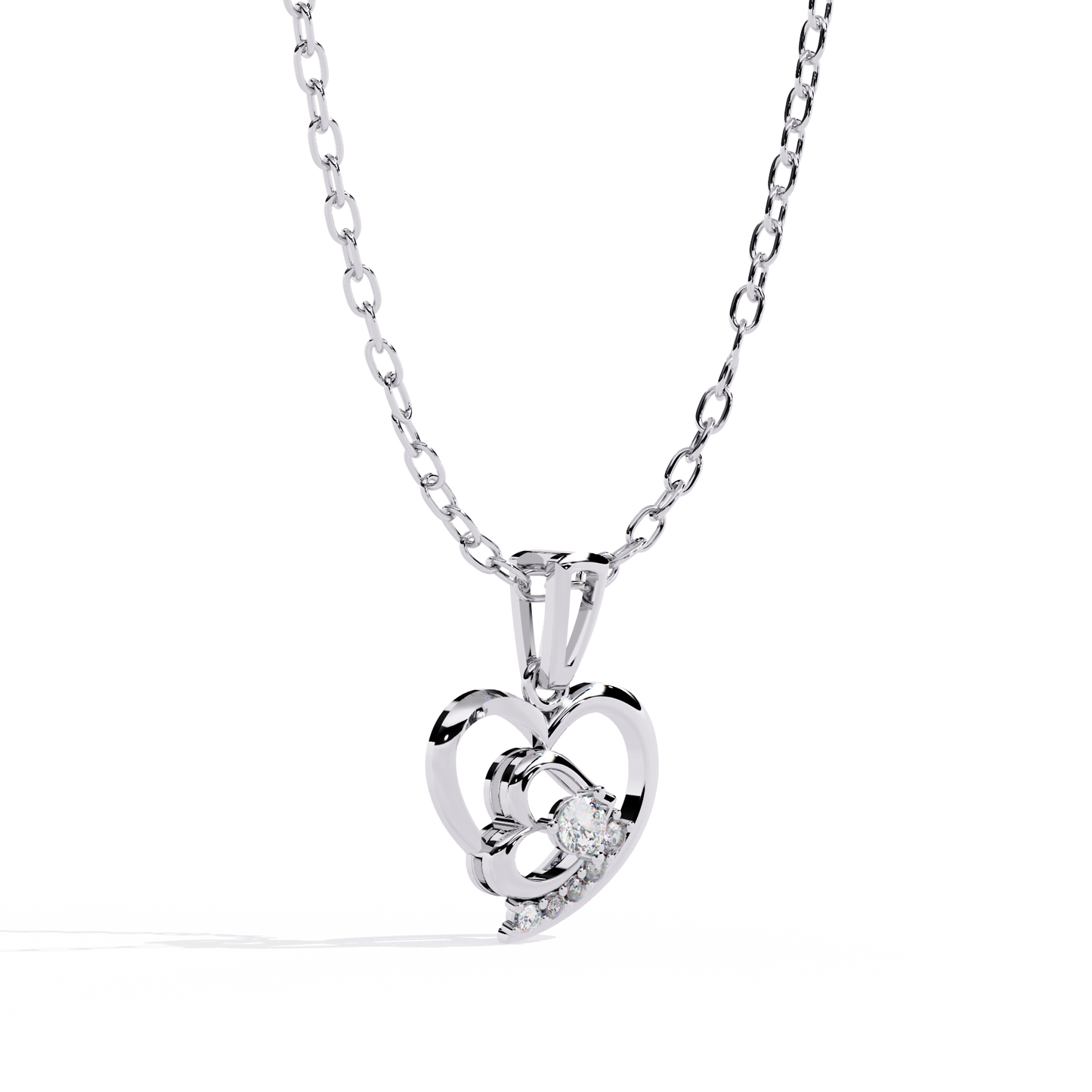 Diamond Heart Pendant Necklace