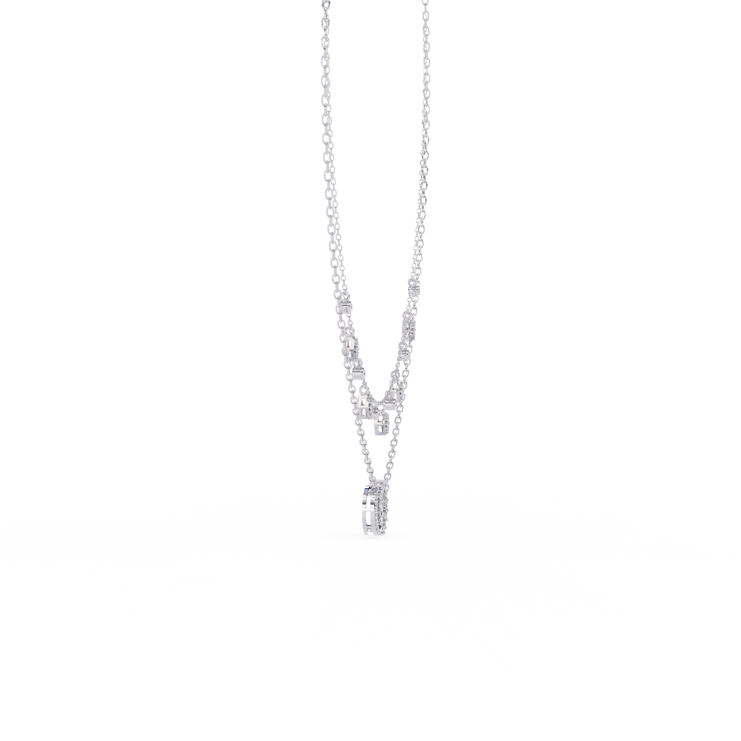 14K/18K Gold Double Layer Necklace With Lab-grown Diamonds – Sun and Moon