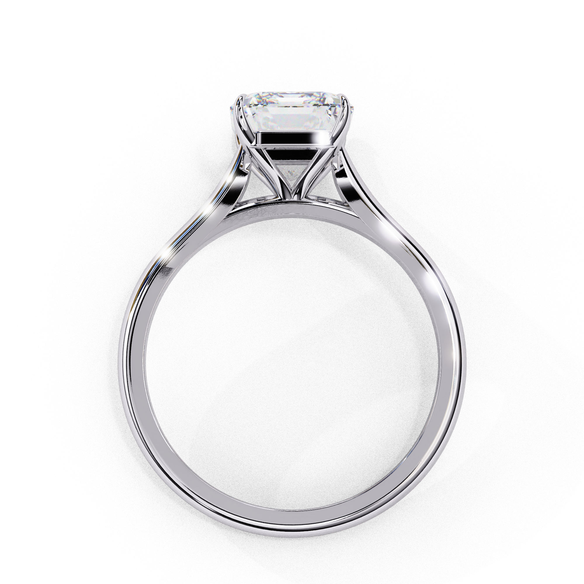 Radiant Cut Lab Grown Diamond Solitaire Engagement Ring