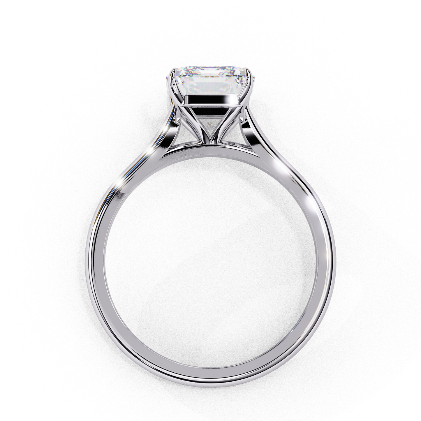 Radiant Cut Lab Grown Diamond Solitaire Engagement Ring