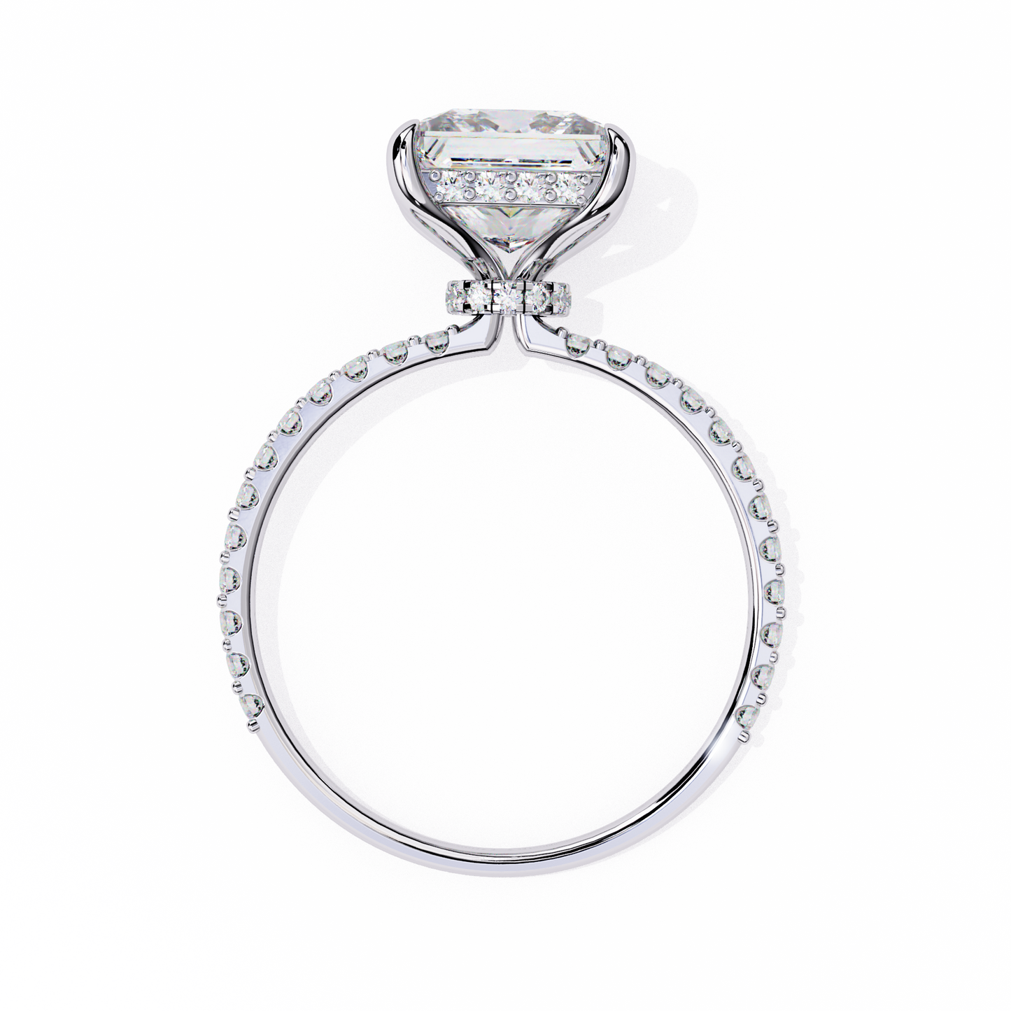 The Hailey Princess Modern Halo Engagement Ring