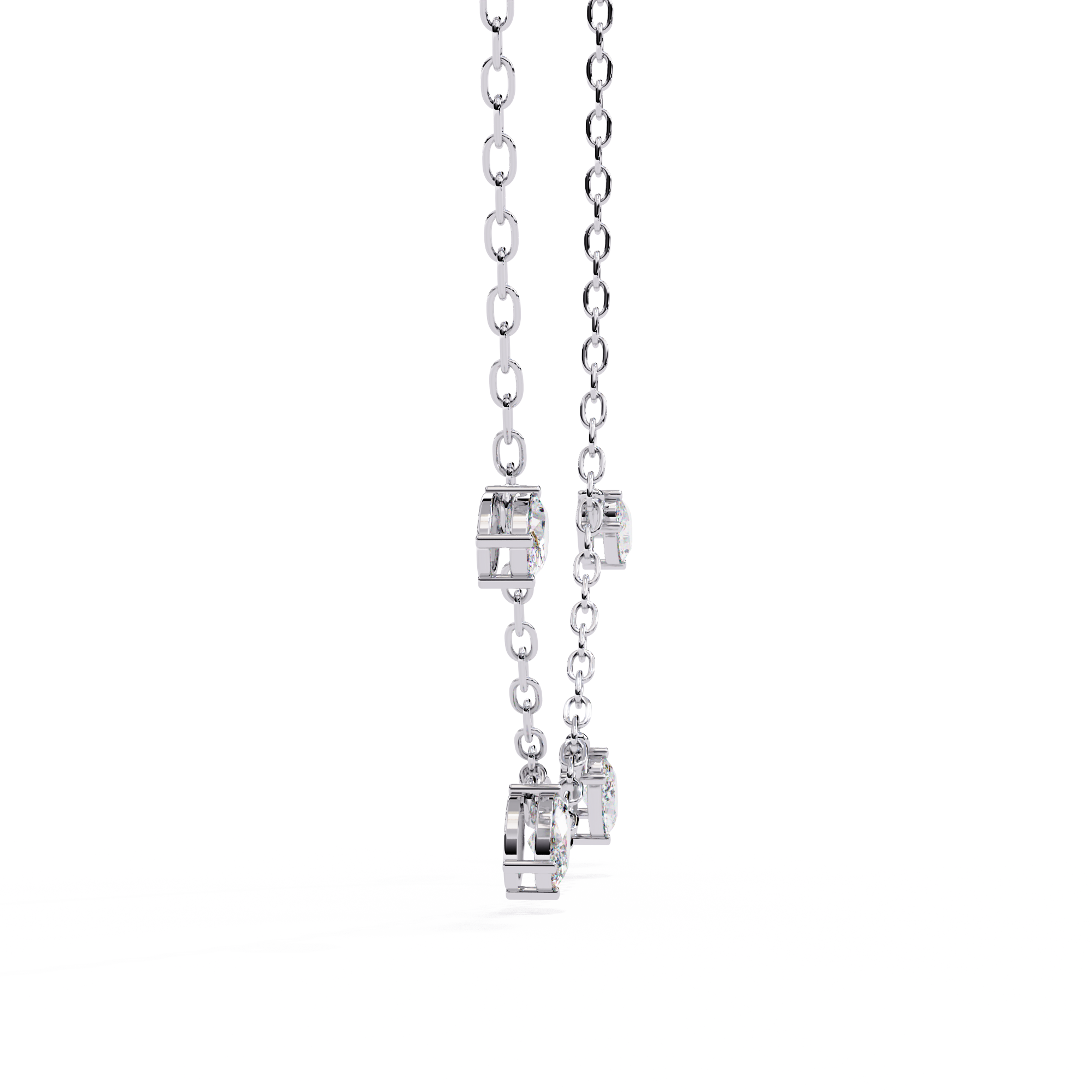 Lab Grown Diamond Oval Shape Simple Necklace
