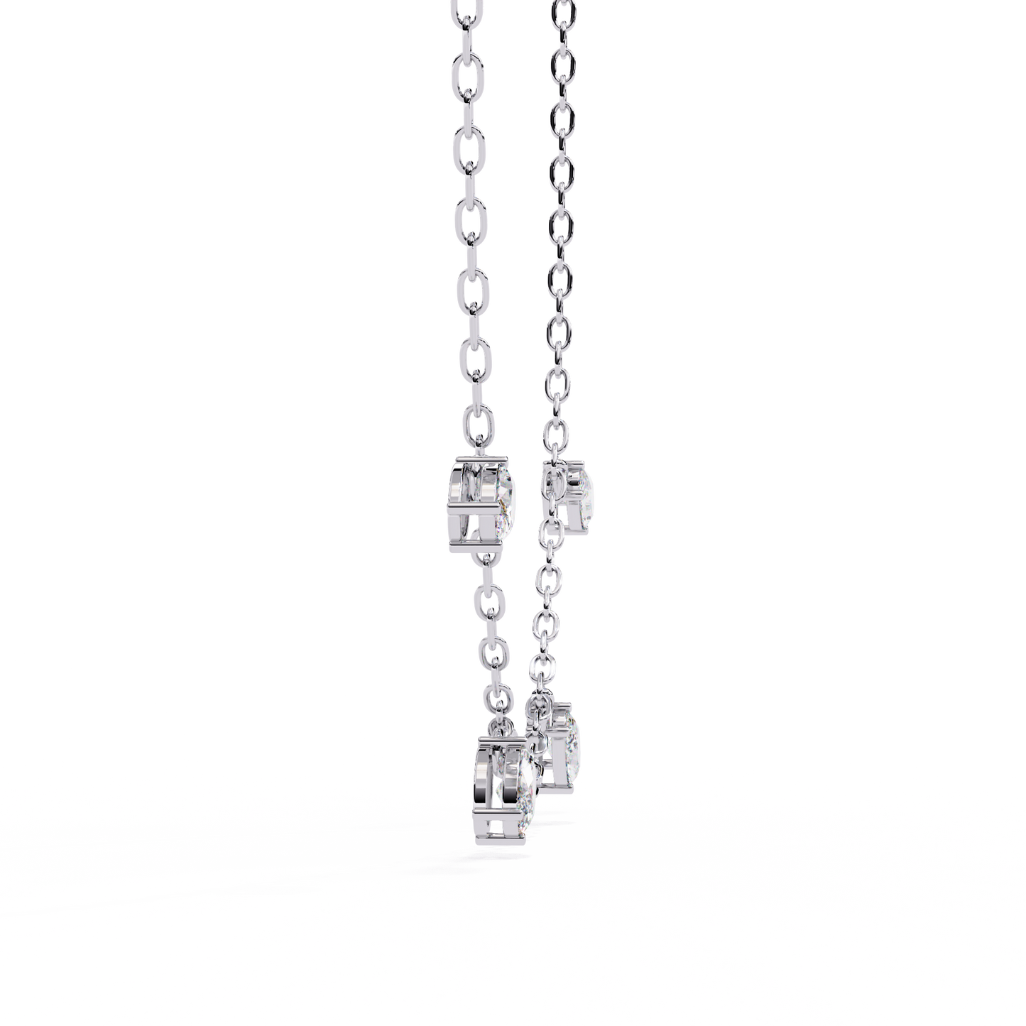 Lab Grown Diamond Oval Shape Simple Necklace