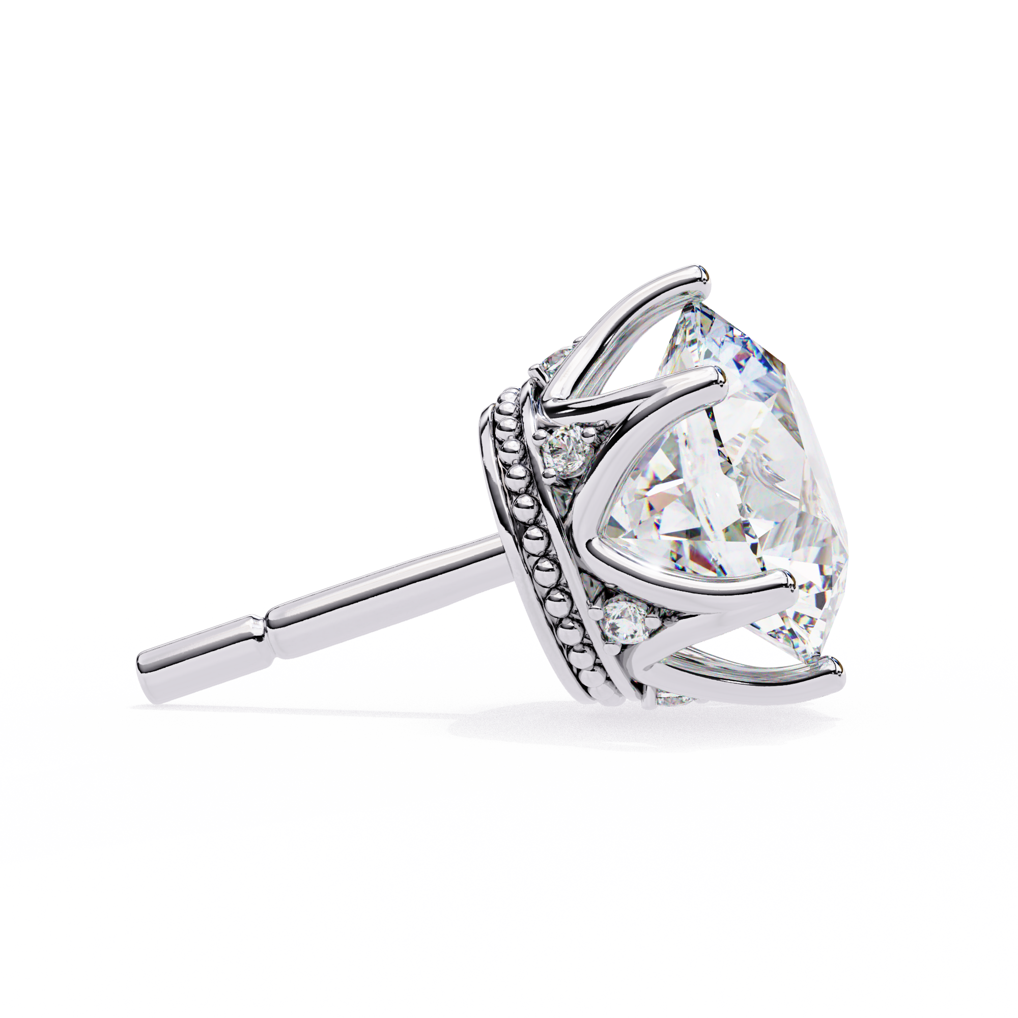6 PRONG ROUND DIAMOND STUD EARRING