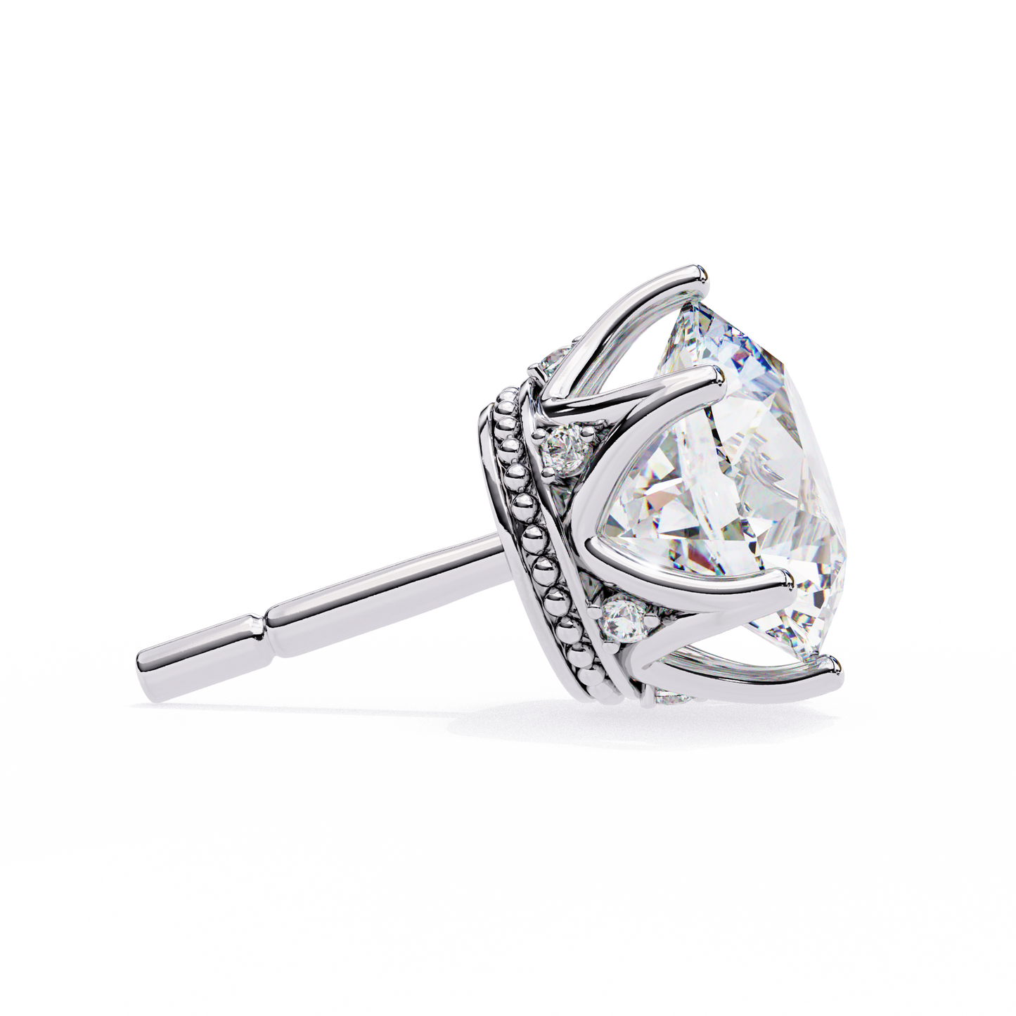 6 PRONG ROUND DIAMOND STUD EARRING