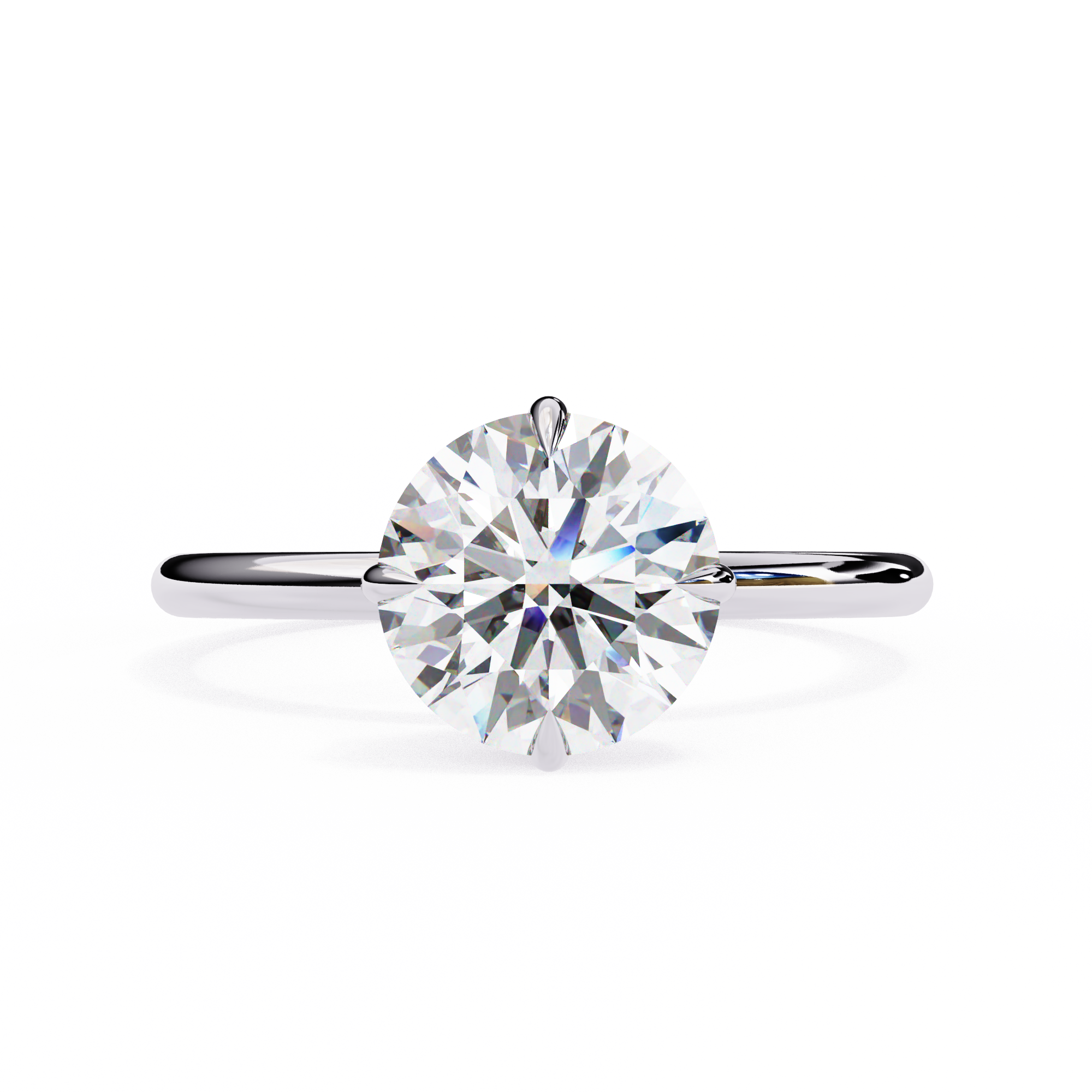 Gold Round Brilliant Diamond Solitaire Ring, Classic Elegance