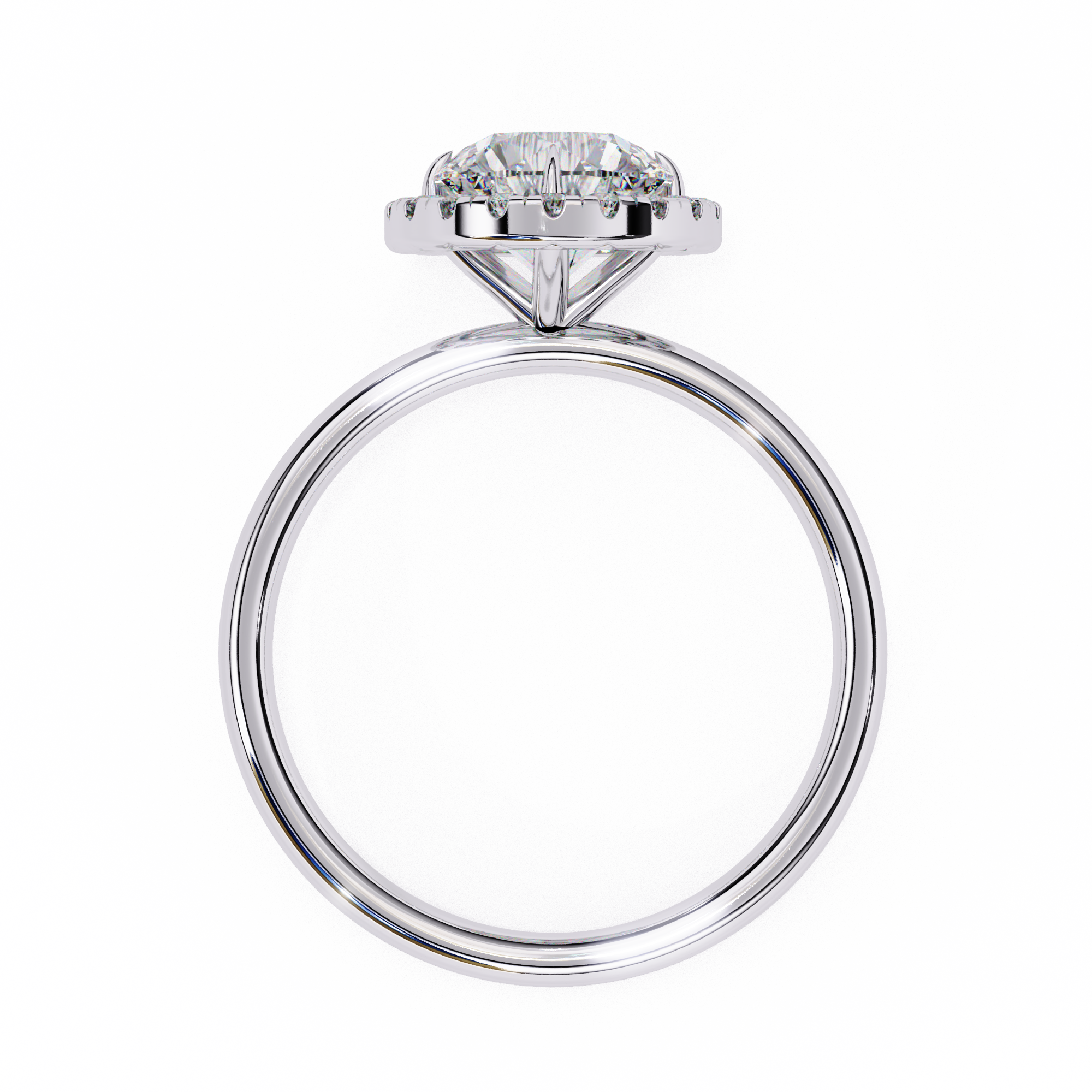 Lab Grown Round Diamond Halo Engagement Rings