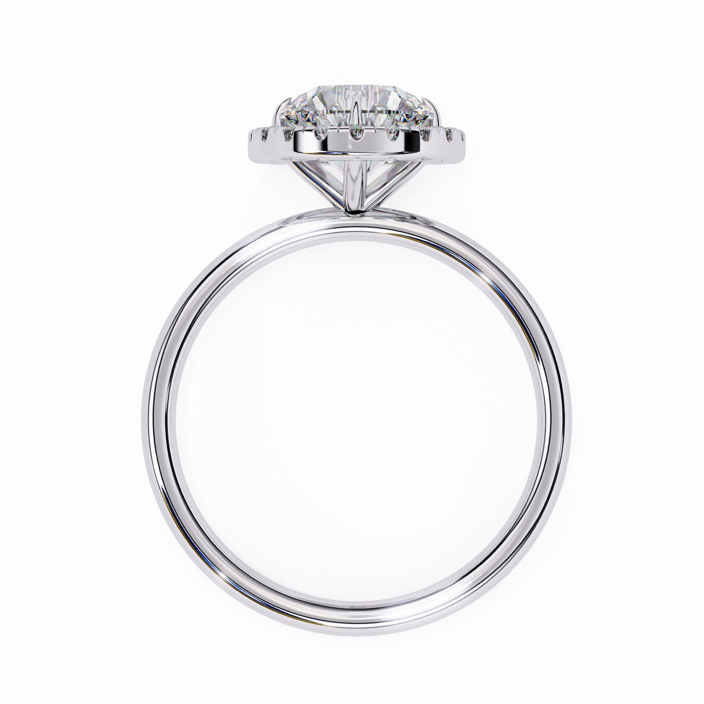 Lab Grown Round Diamond Halo Engagement Rings