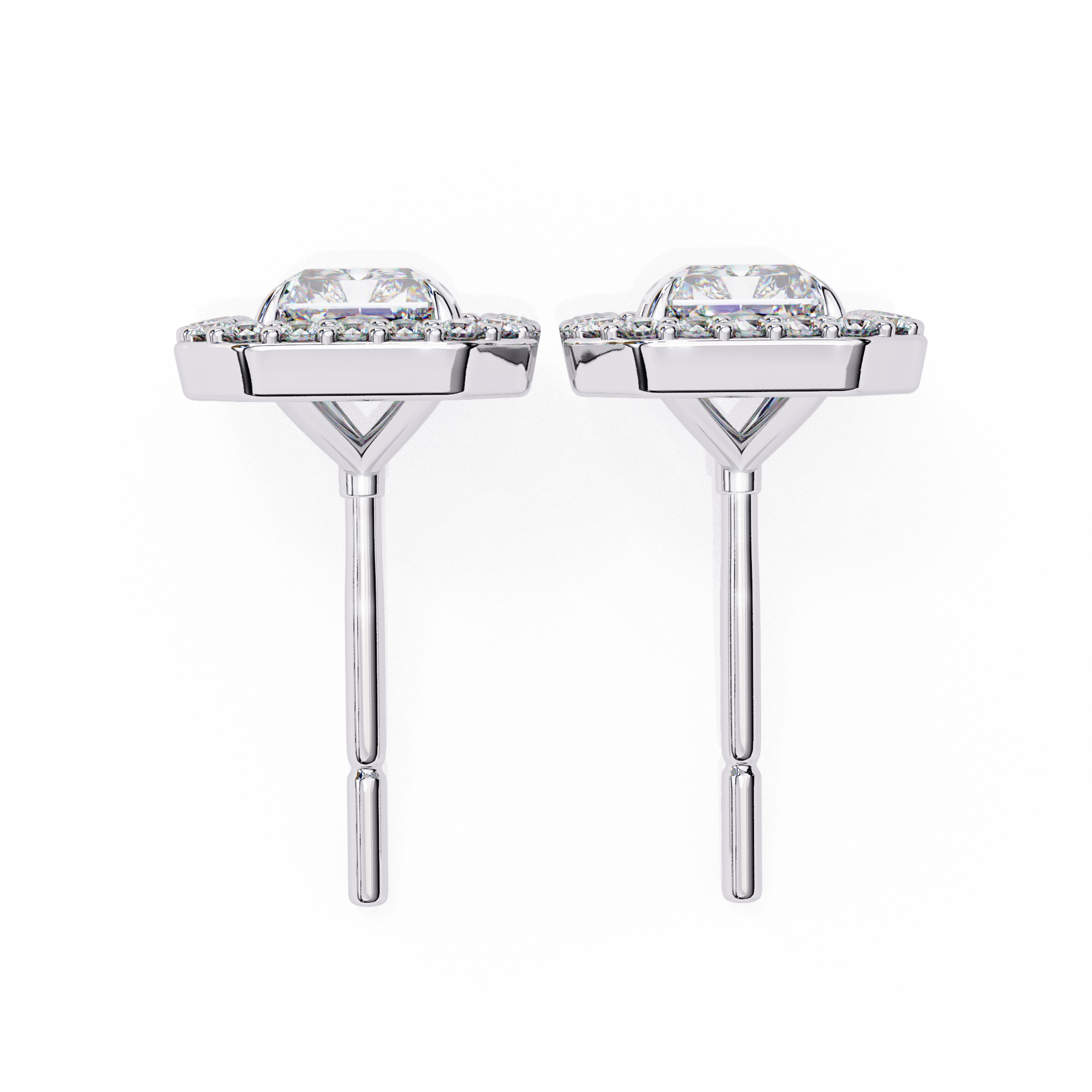 Lab Grown Diamond Earring Studs Radiant Stone