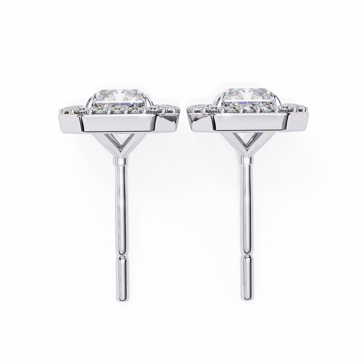Lab Grown Diamond Earring Studs Radiant Stone