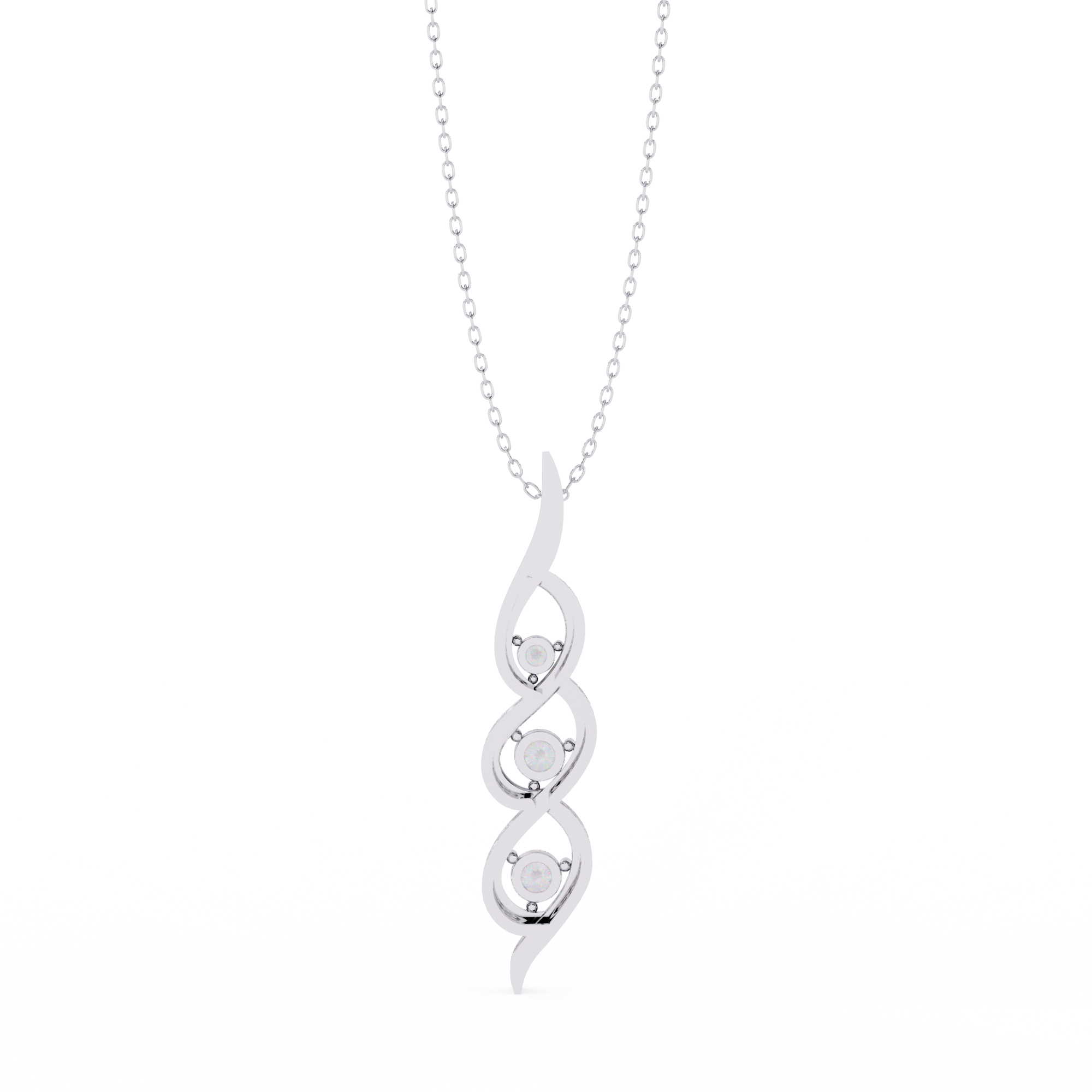 Round Luxurious Lab Grown Diamond Necklace